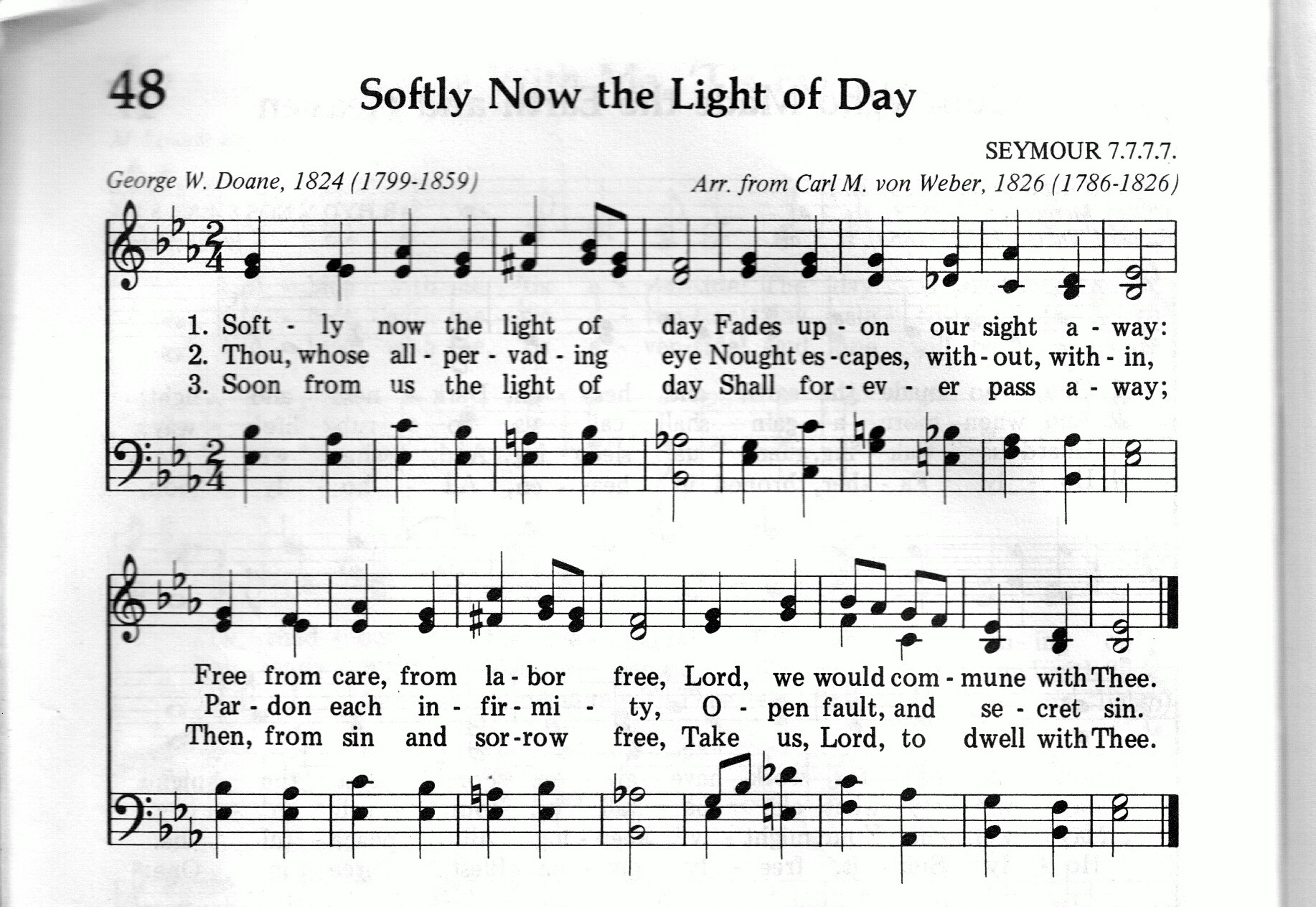 048.Softly Now the Light of Day-695HYMN