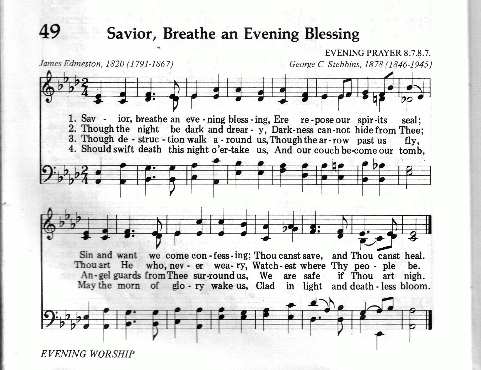 049.Savior, Breathe an Evening Blessing-695HYMN