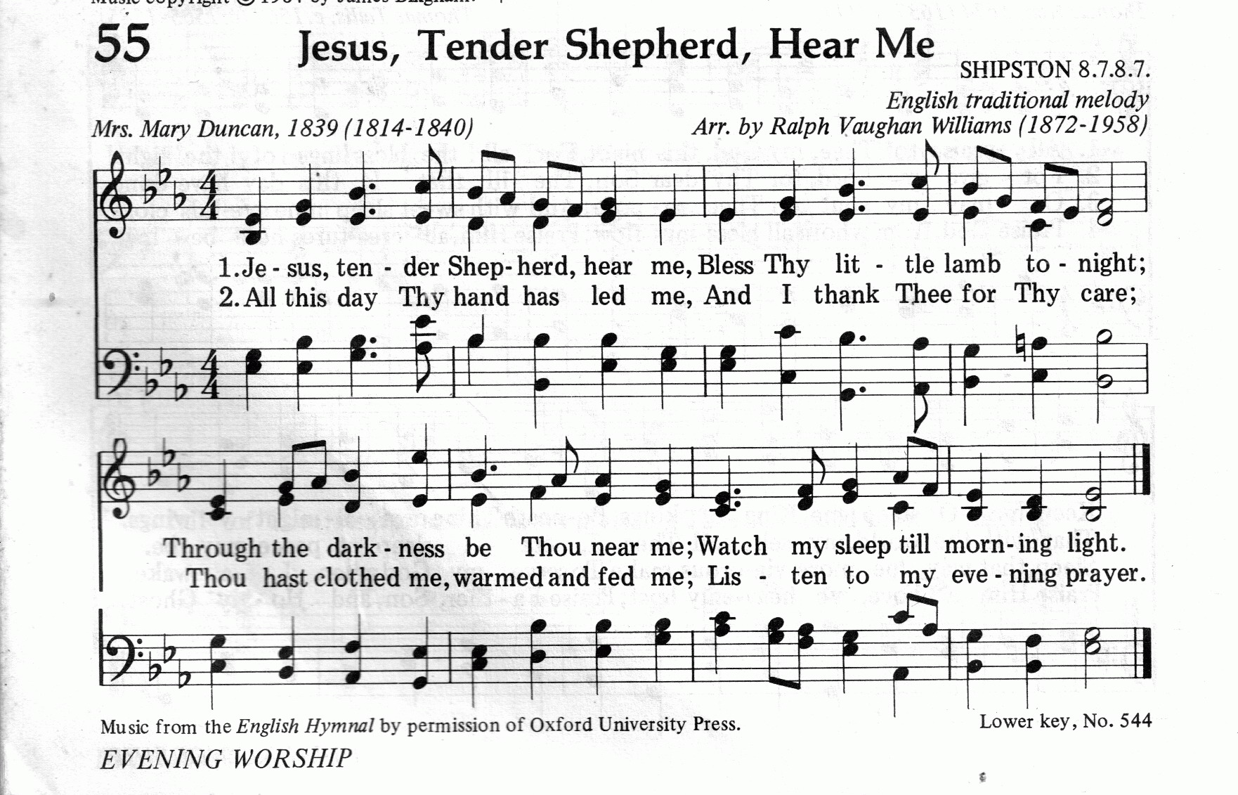 055.Jesus, Tender Shepherd, Hear Me-695HYMN