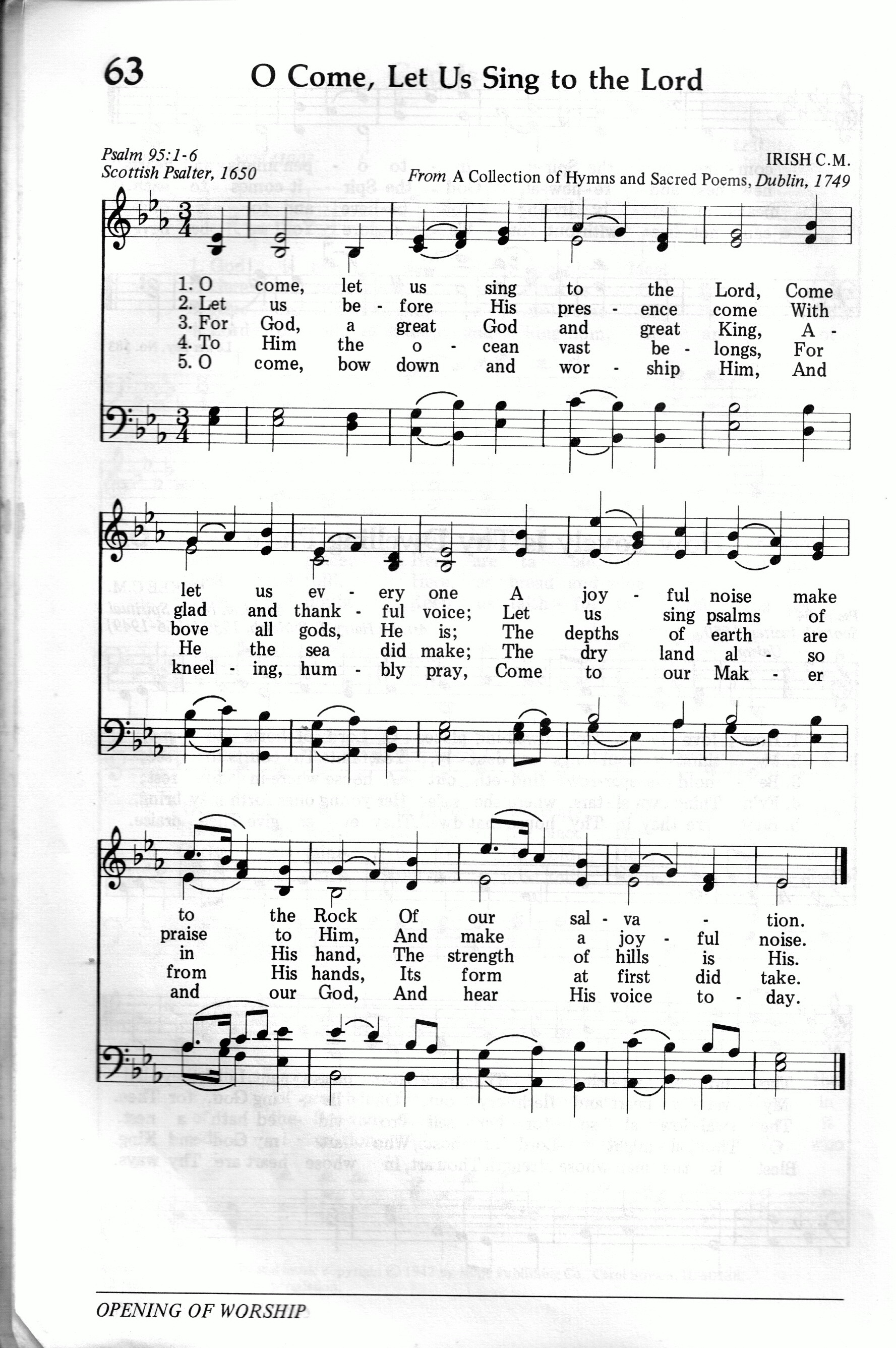 063.O Come, Let Us Sing to the Lord-695HYMN