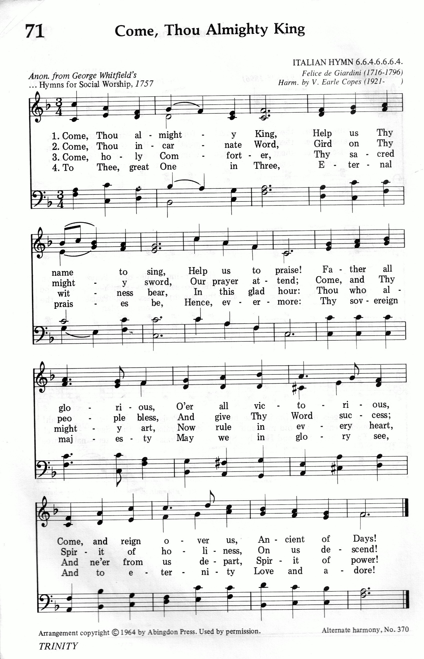 071.Come Thou Almighty King-695HYMN