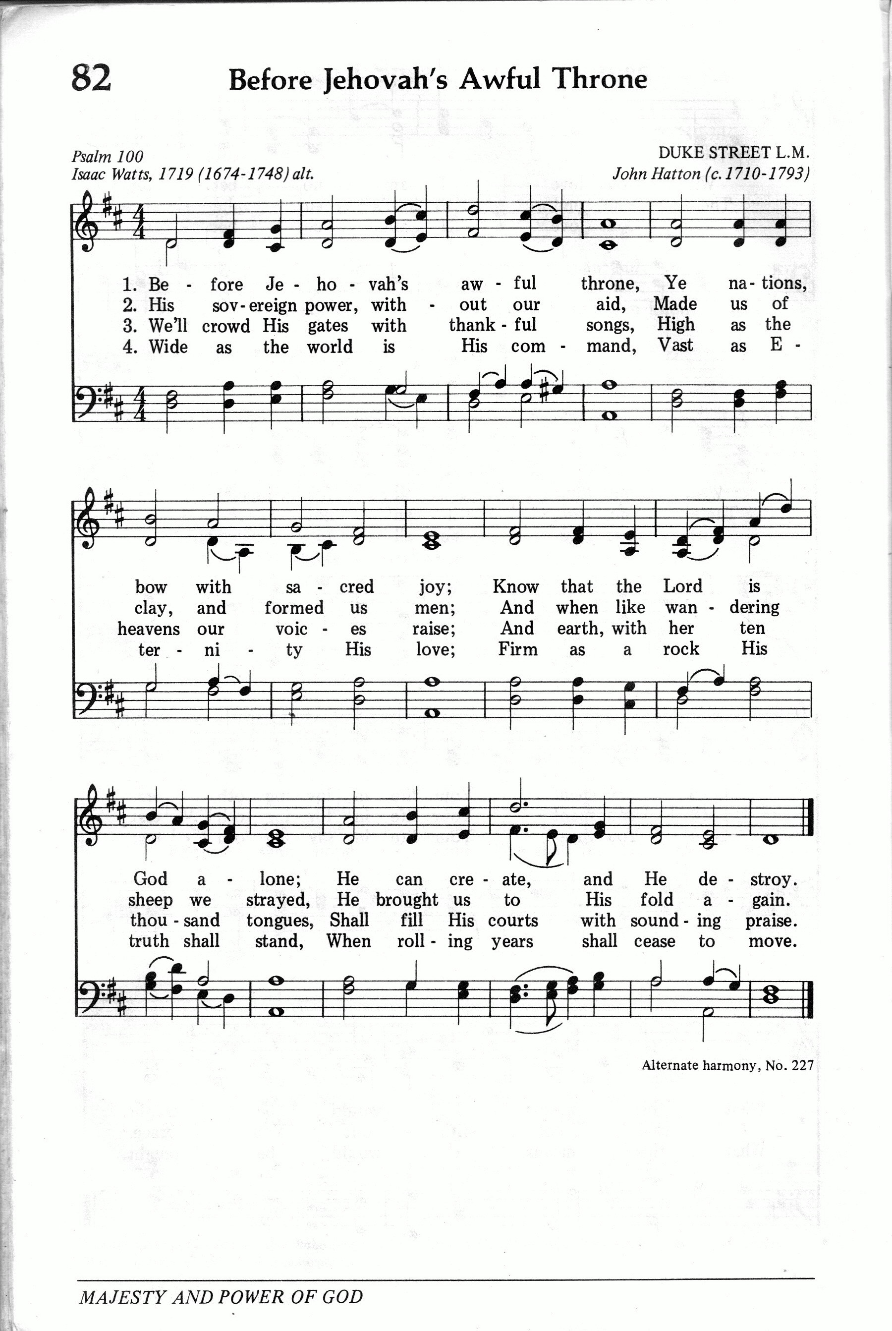 082.Before Jehovah's Awful Throne-695HYMN