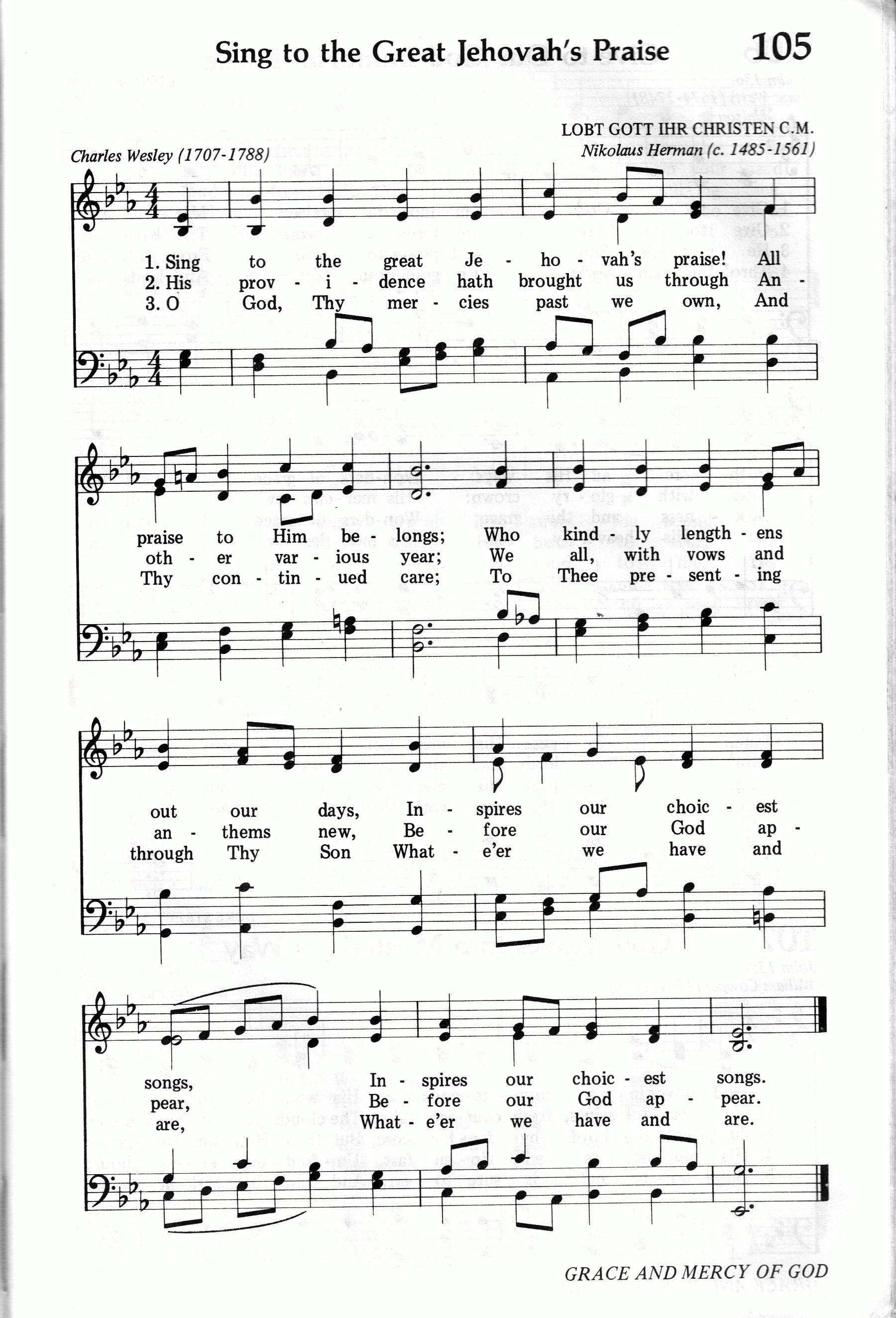 105.Sing to the Great Jehovah's Praise-695HYMN