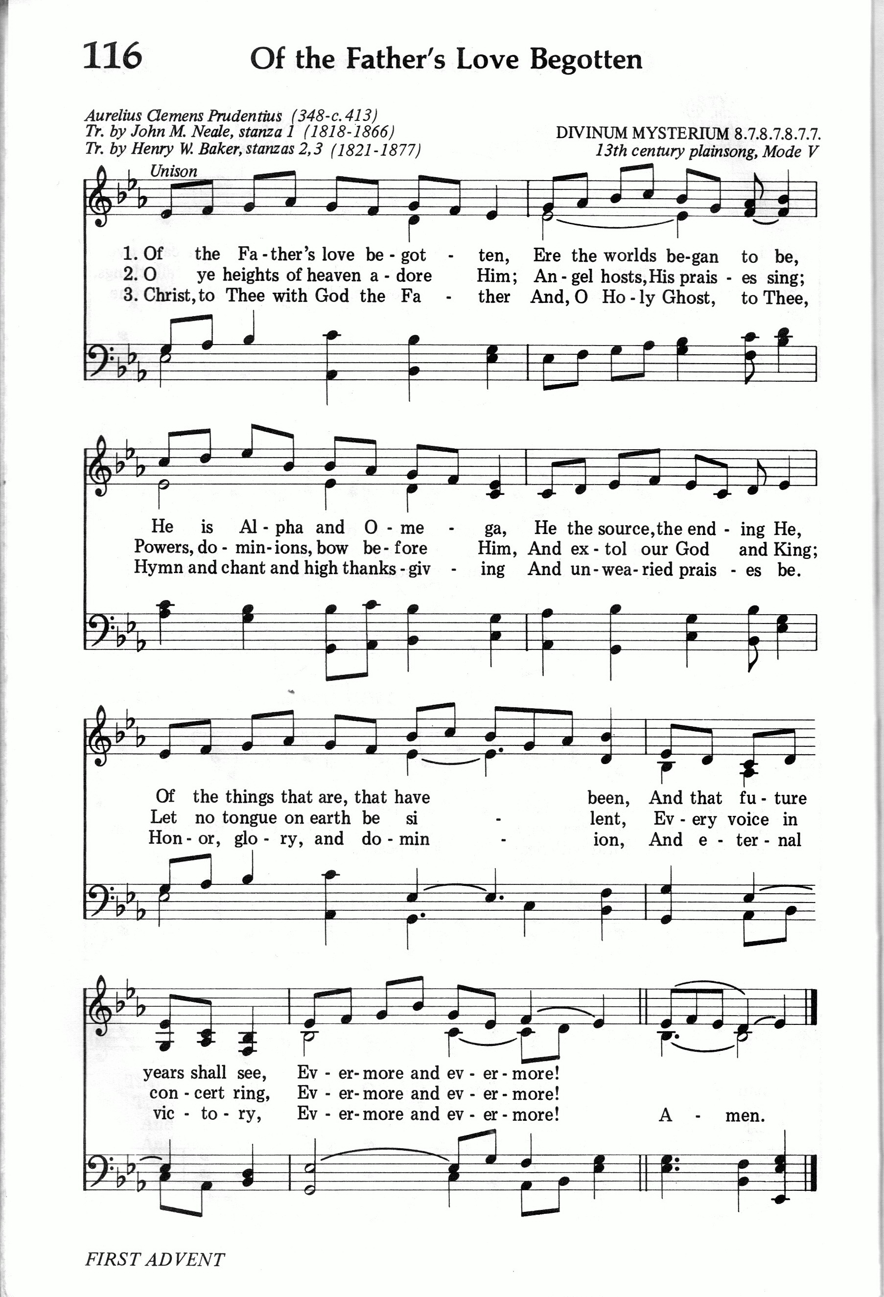 116.Of the Father's Love Begotten-695HYMN