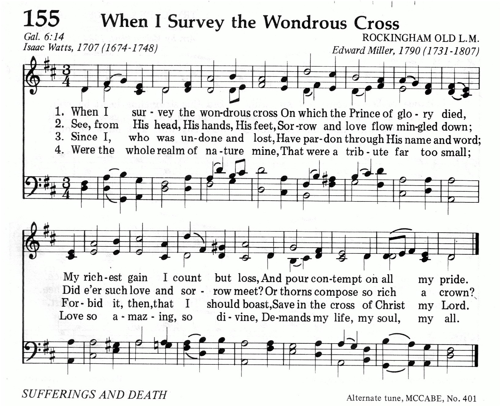 155.When I Survey the Wondrous Cross-695HYMN