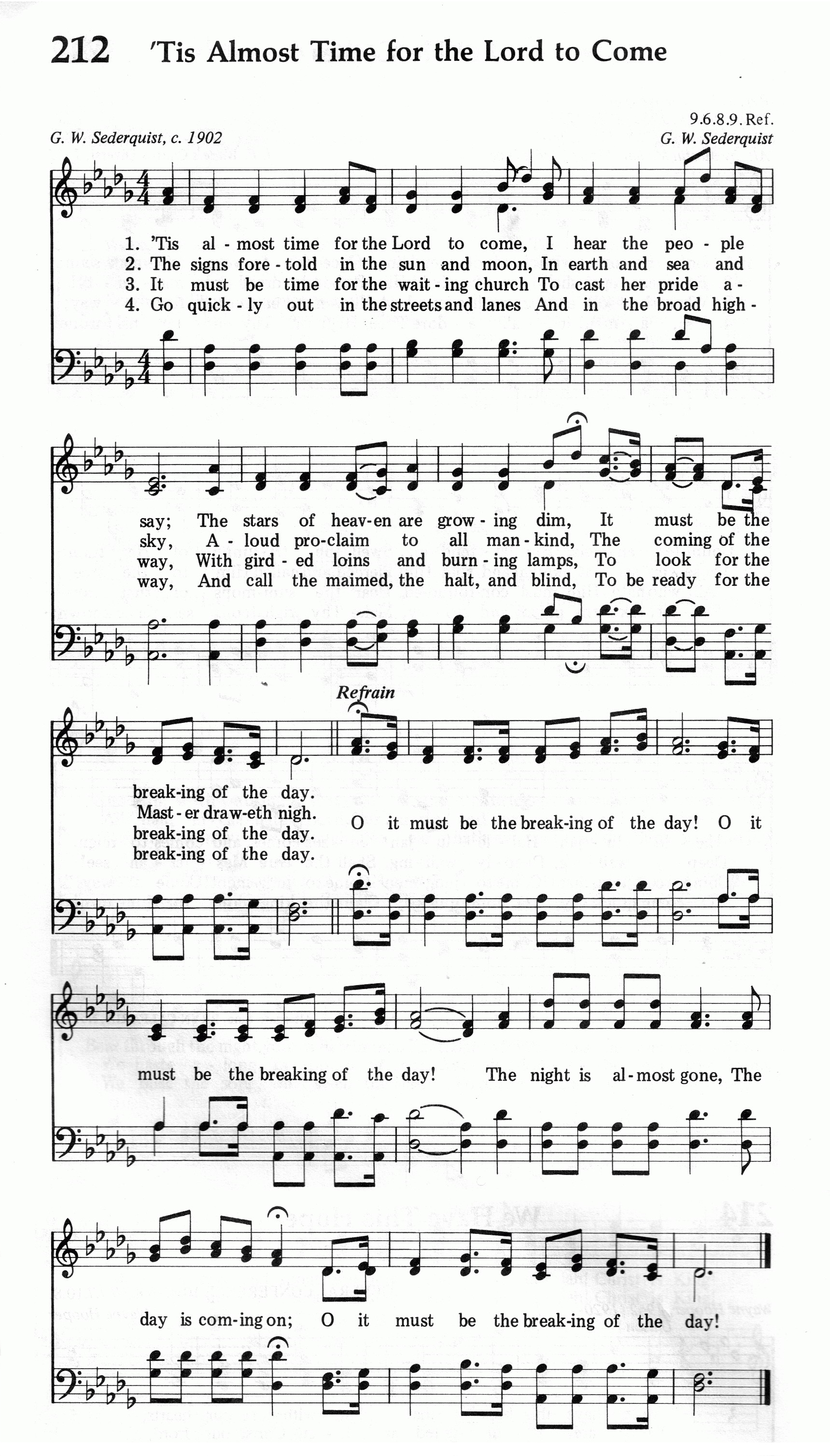 212.'Tis Almost Time for the Lord to Come-695HYMN