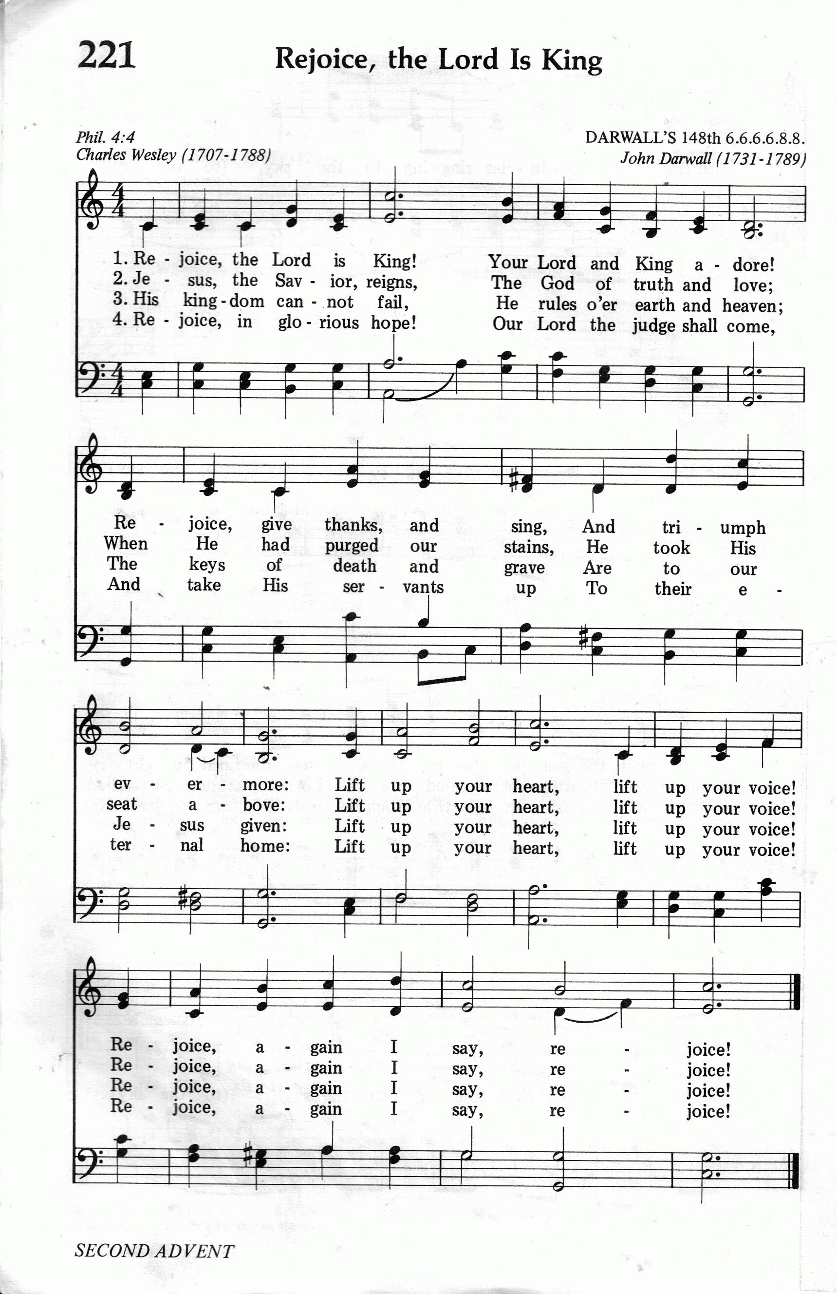 221.Rejoice, the Lord Is King-695HYMN