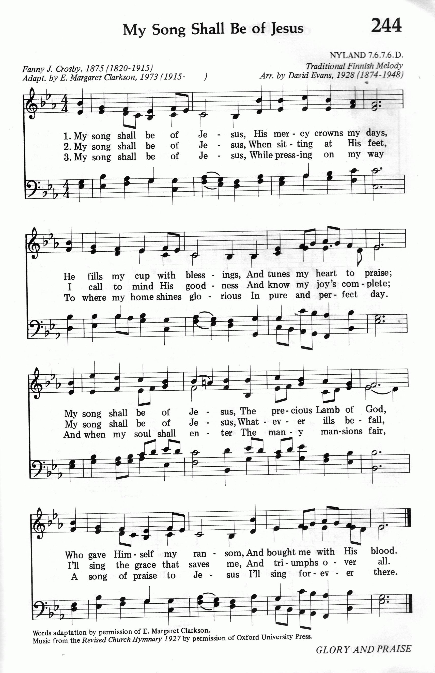 244.My Song Shall Be of Jesus-695HYMN