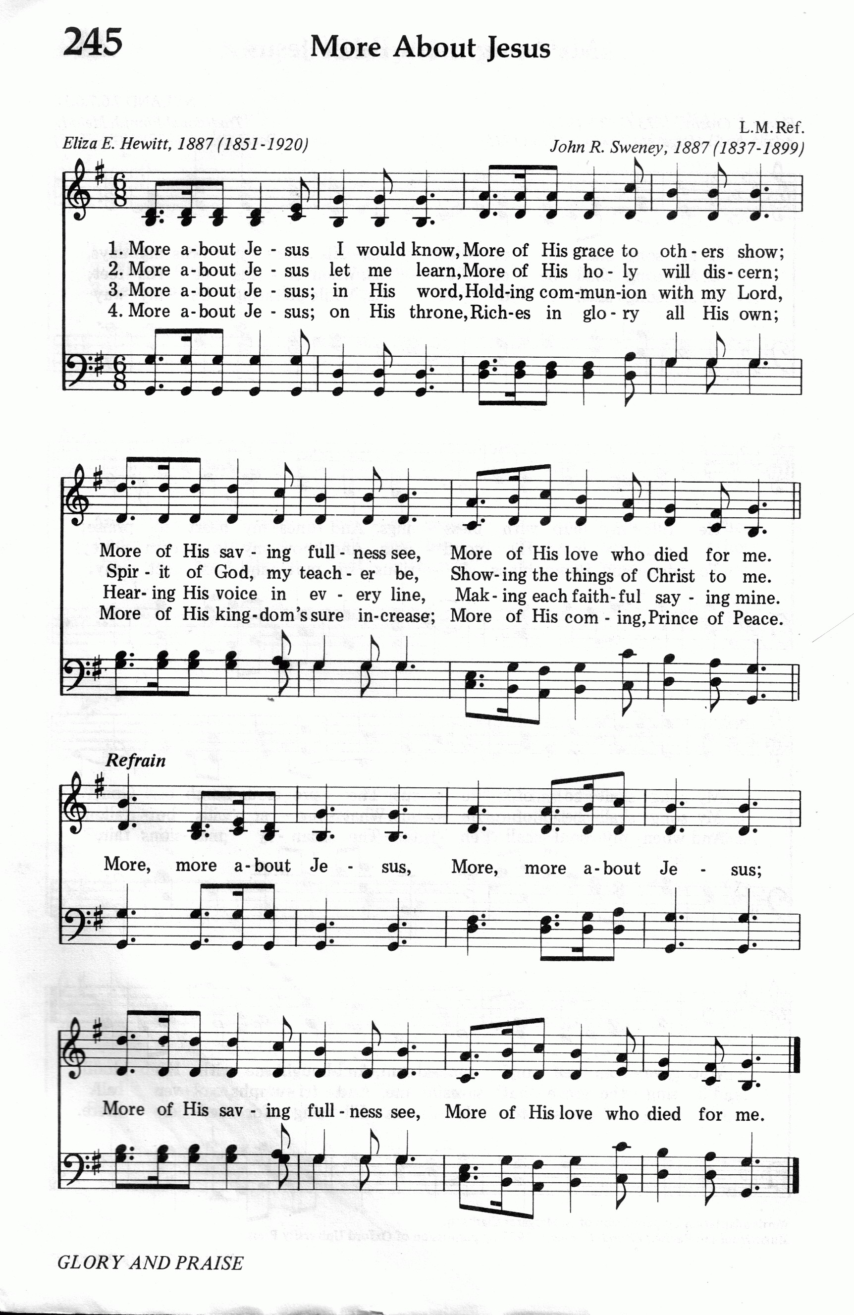 245.More About Jesus-695HYMN