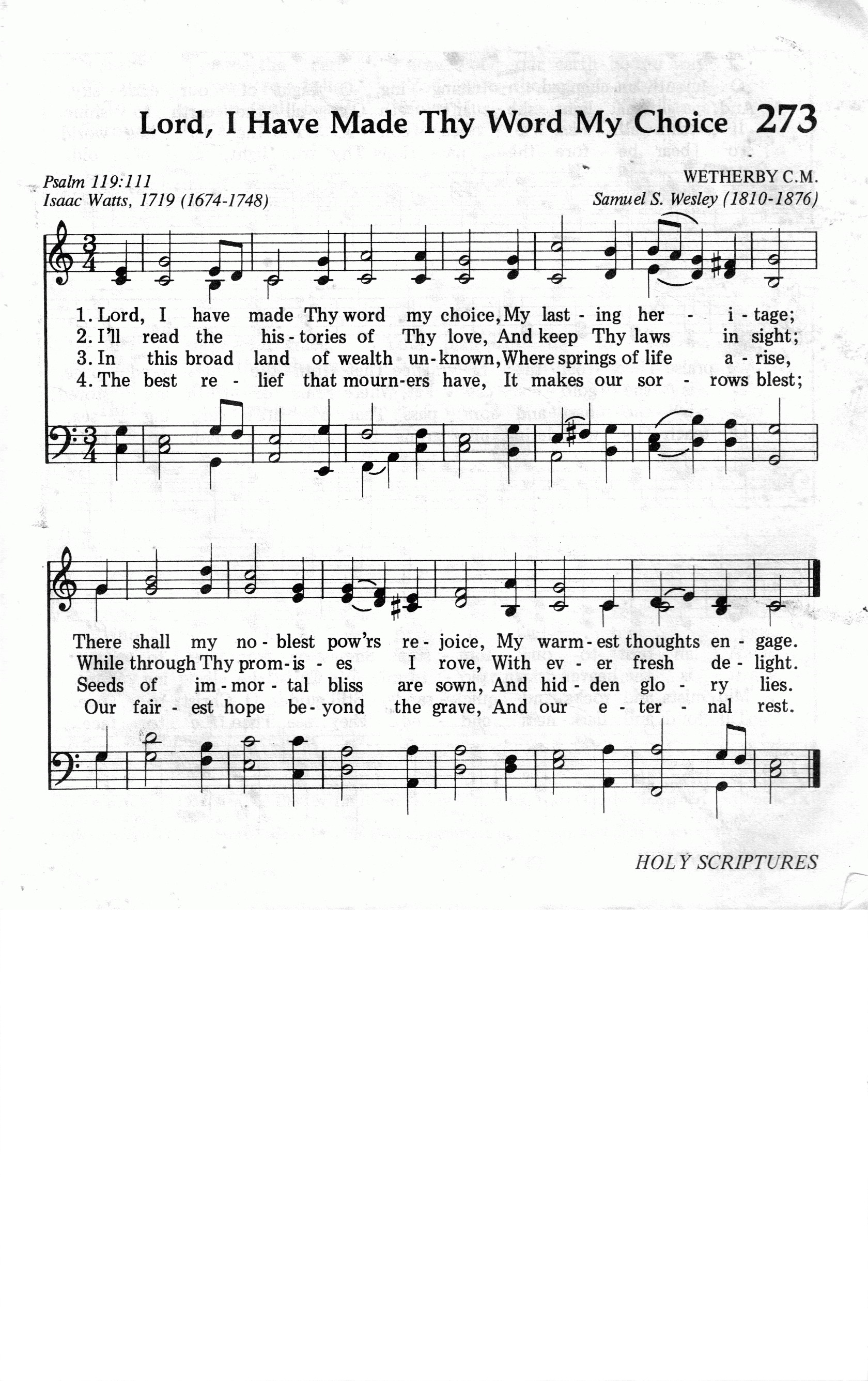 273.Lord, I Have Made Thy Word My Choice-695HYMN