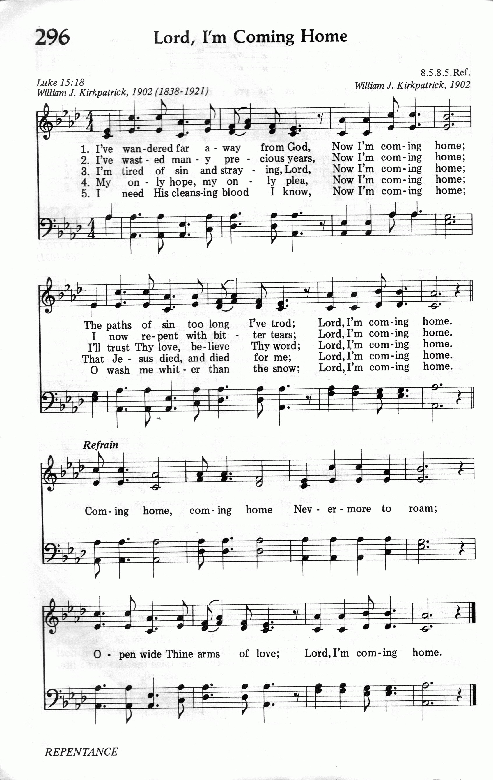 296.Lord, I'm Coming Home-695HYMN