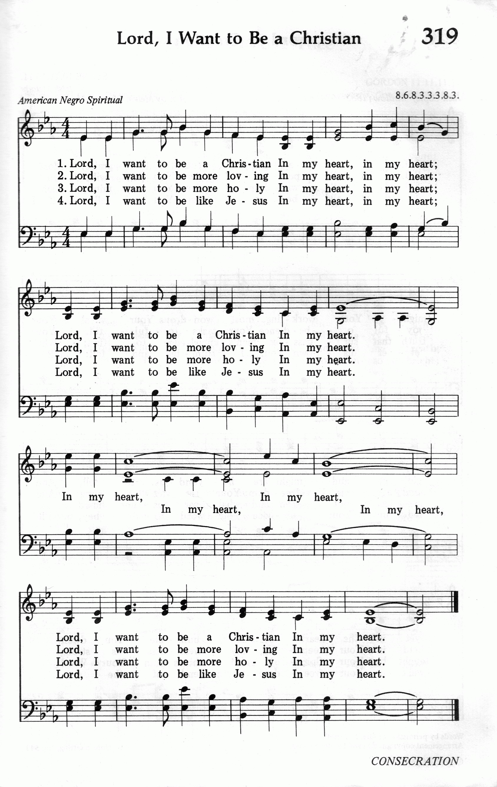 319.Lord, I Want to Be a Christian-695HYMN
