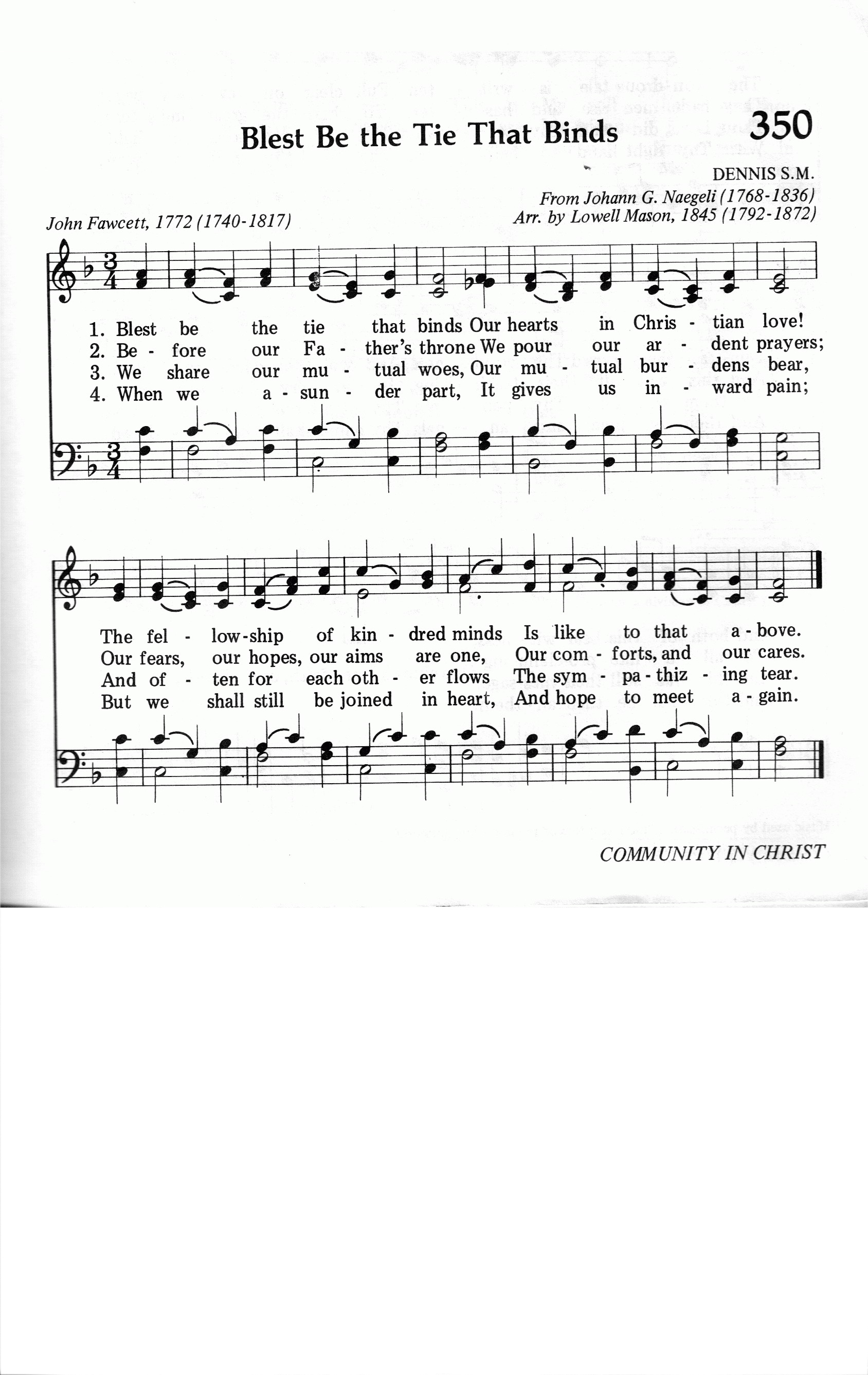350.Blest Be the Tie That Binds-695HYMN