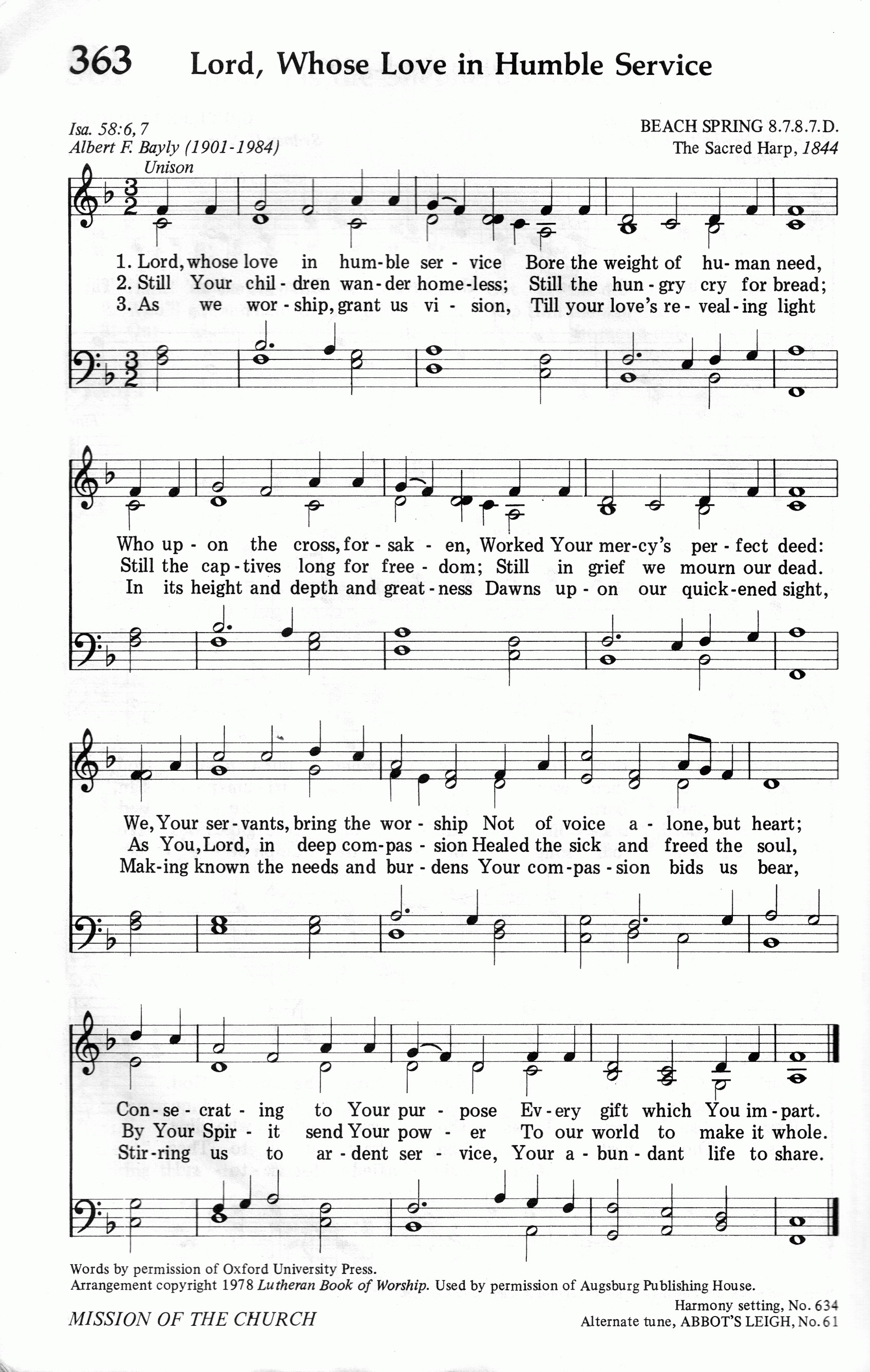 363.Lord, Whose Love in Humble Service-695HYMN