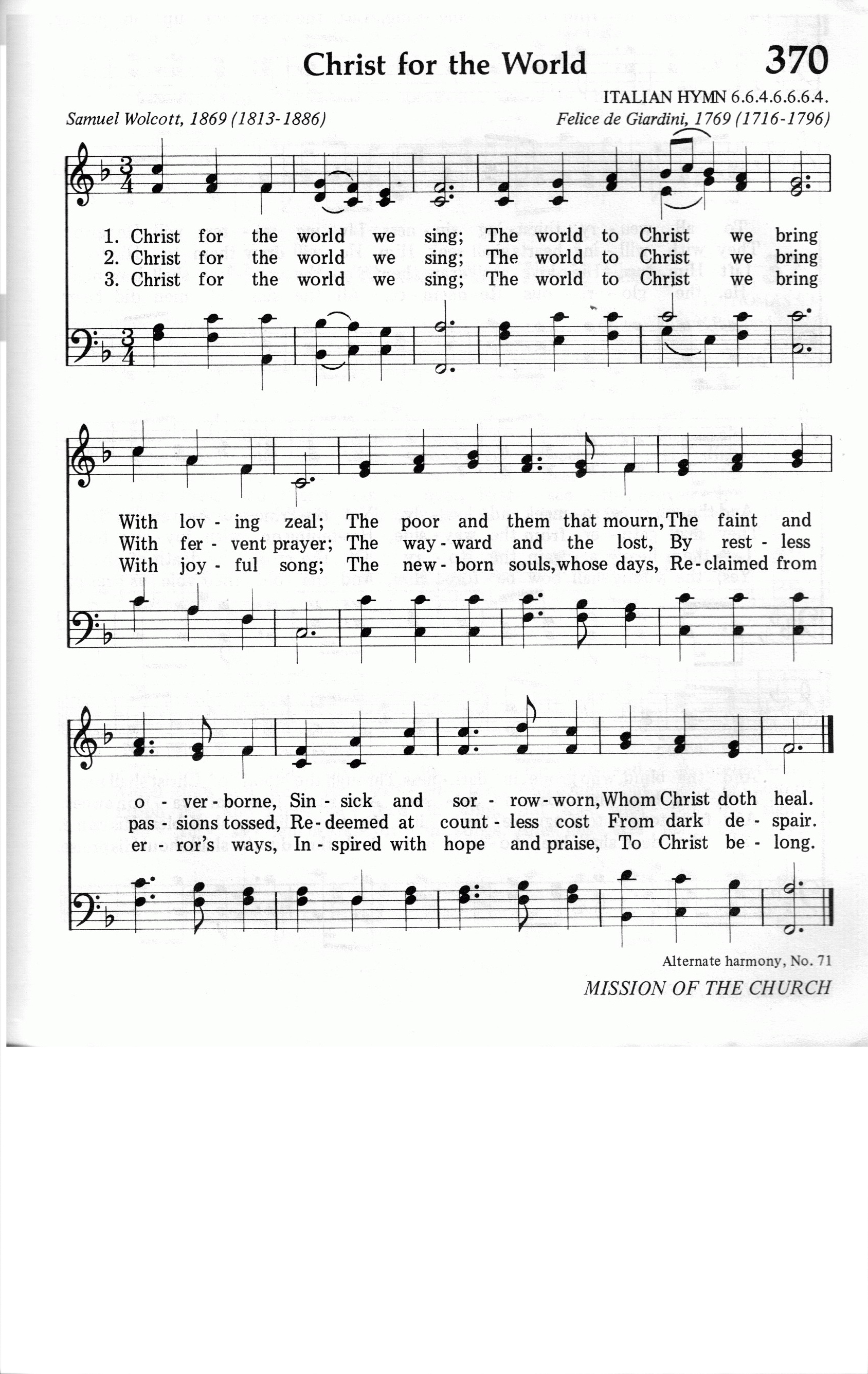 370.Christ for the World-695HYMN