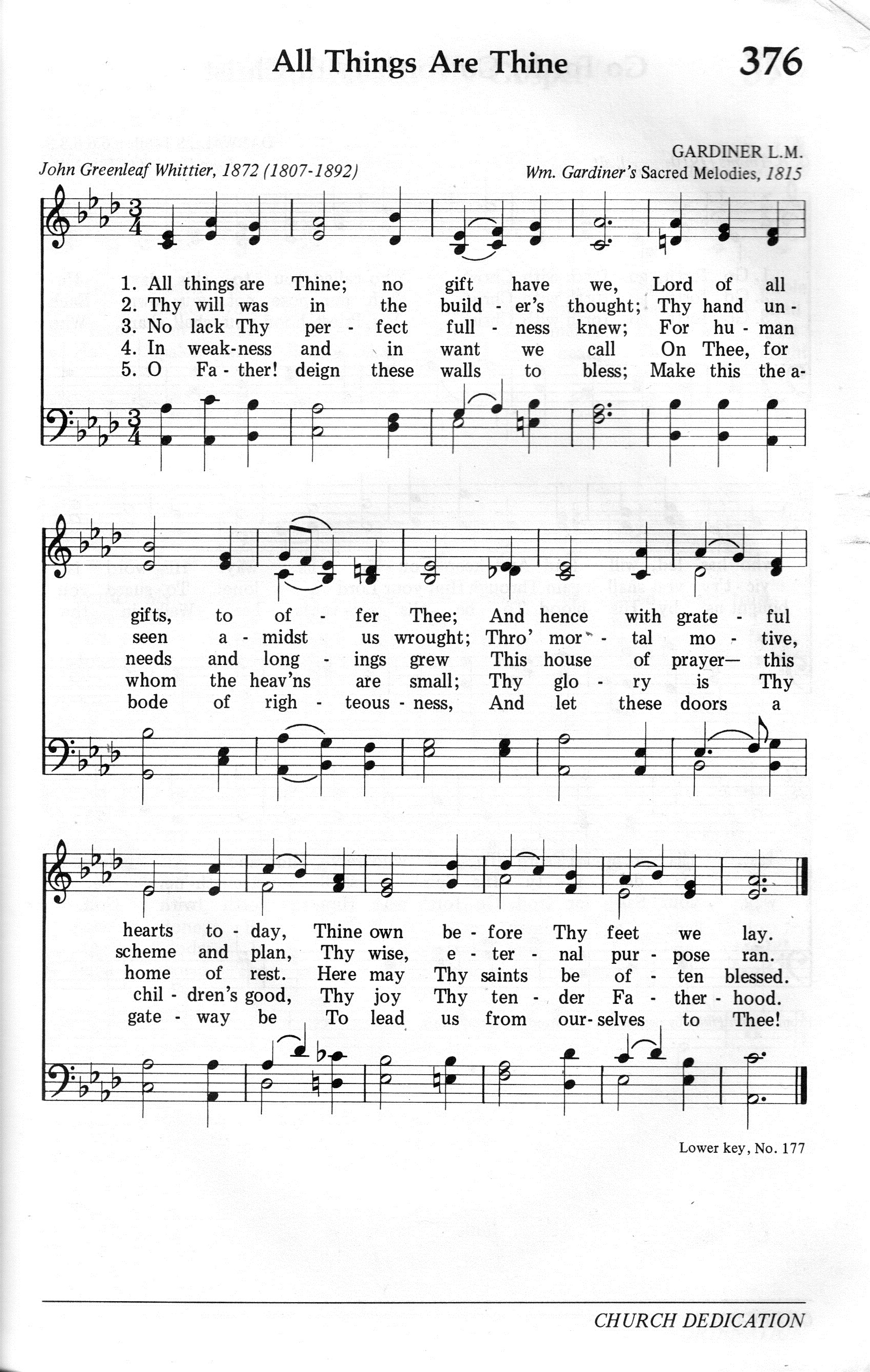 376.All Things Are Thine-695HYMN