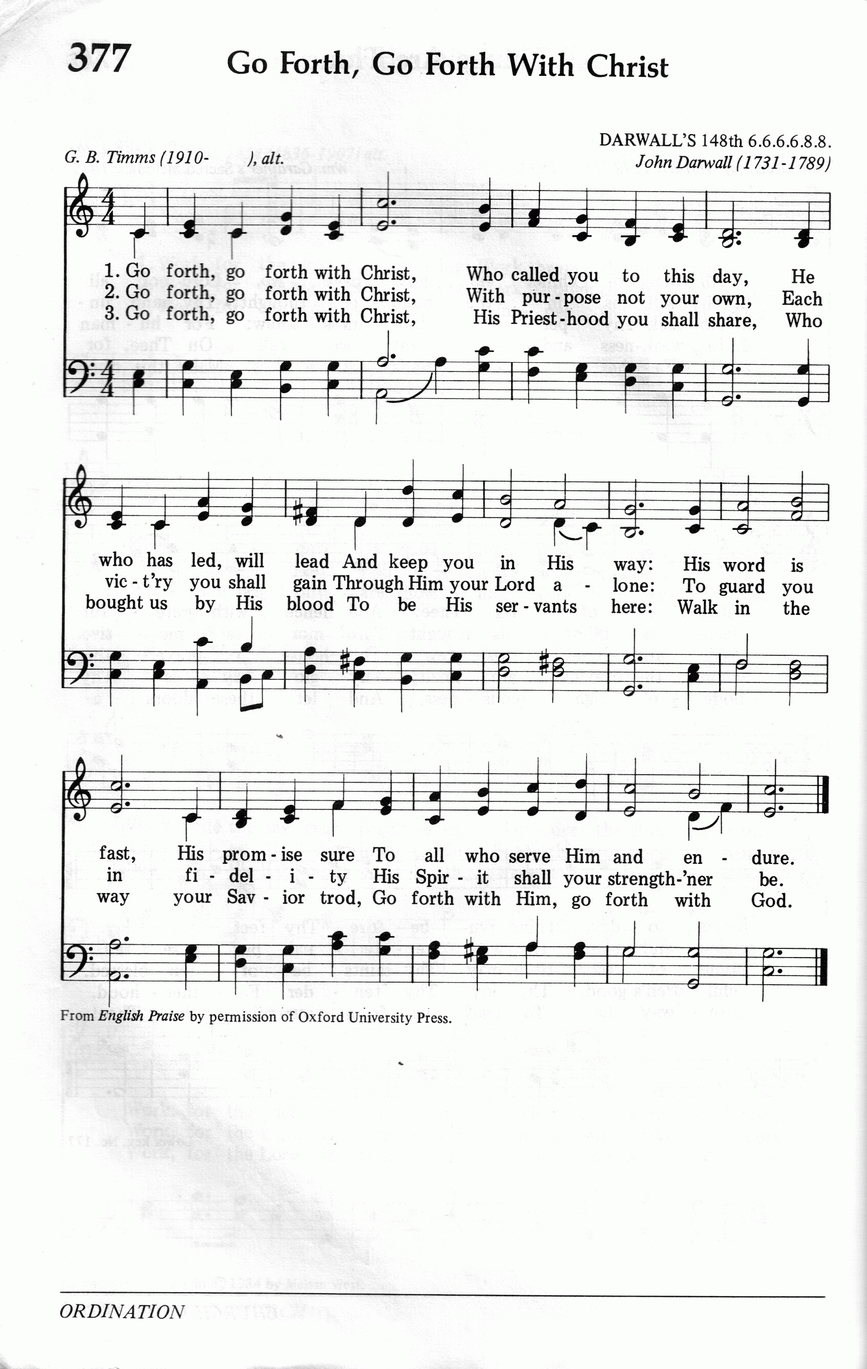 377.Go Forth, Go Forth With Christ-695HYMN