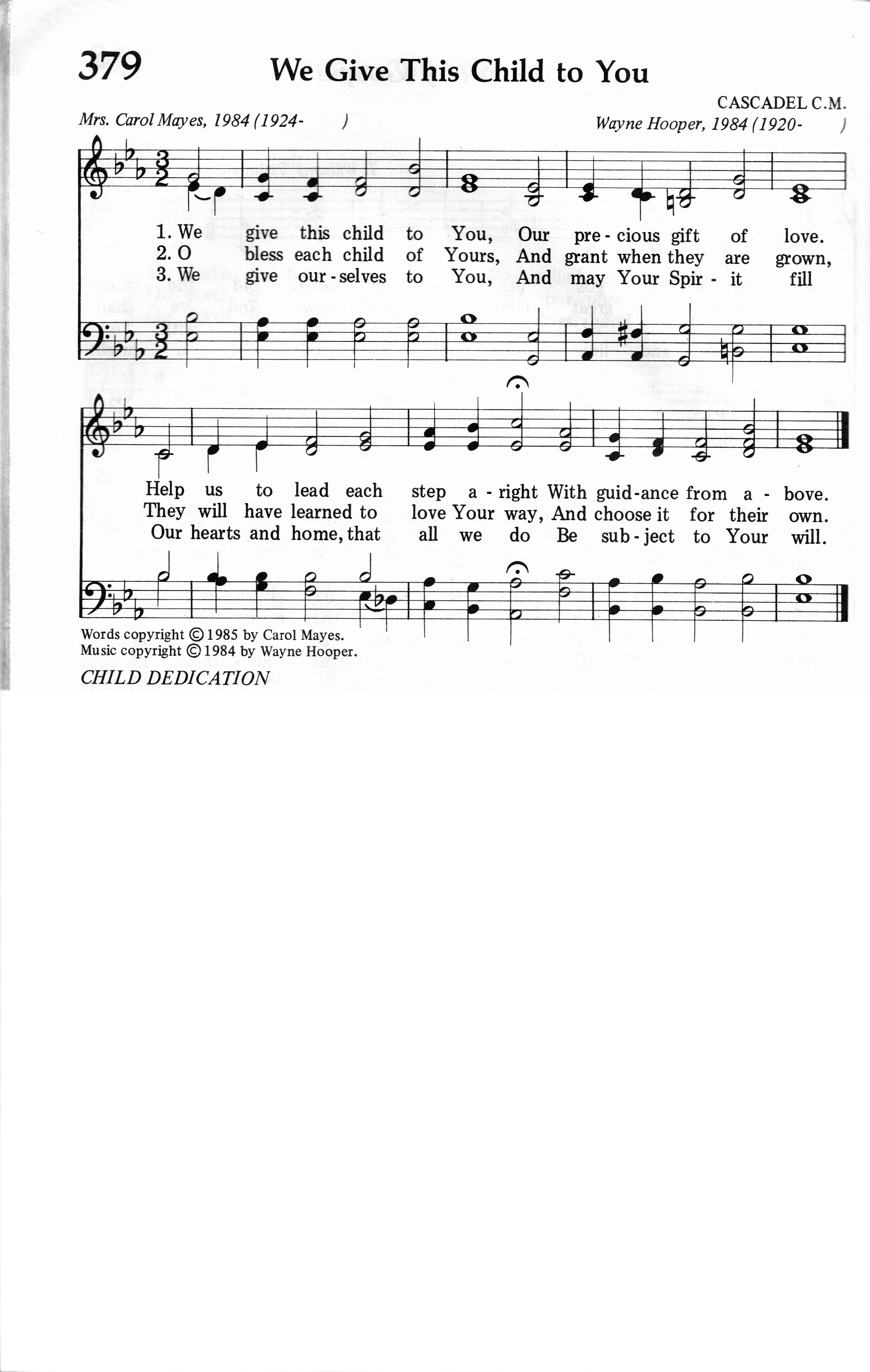 379.We Give This Child to You-695HYMN