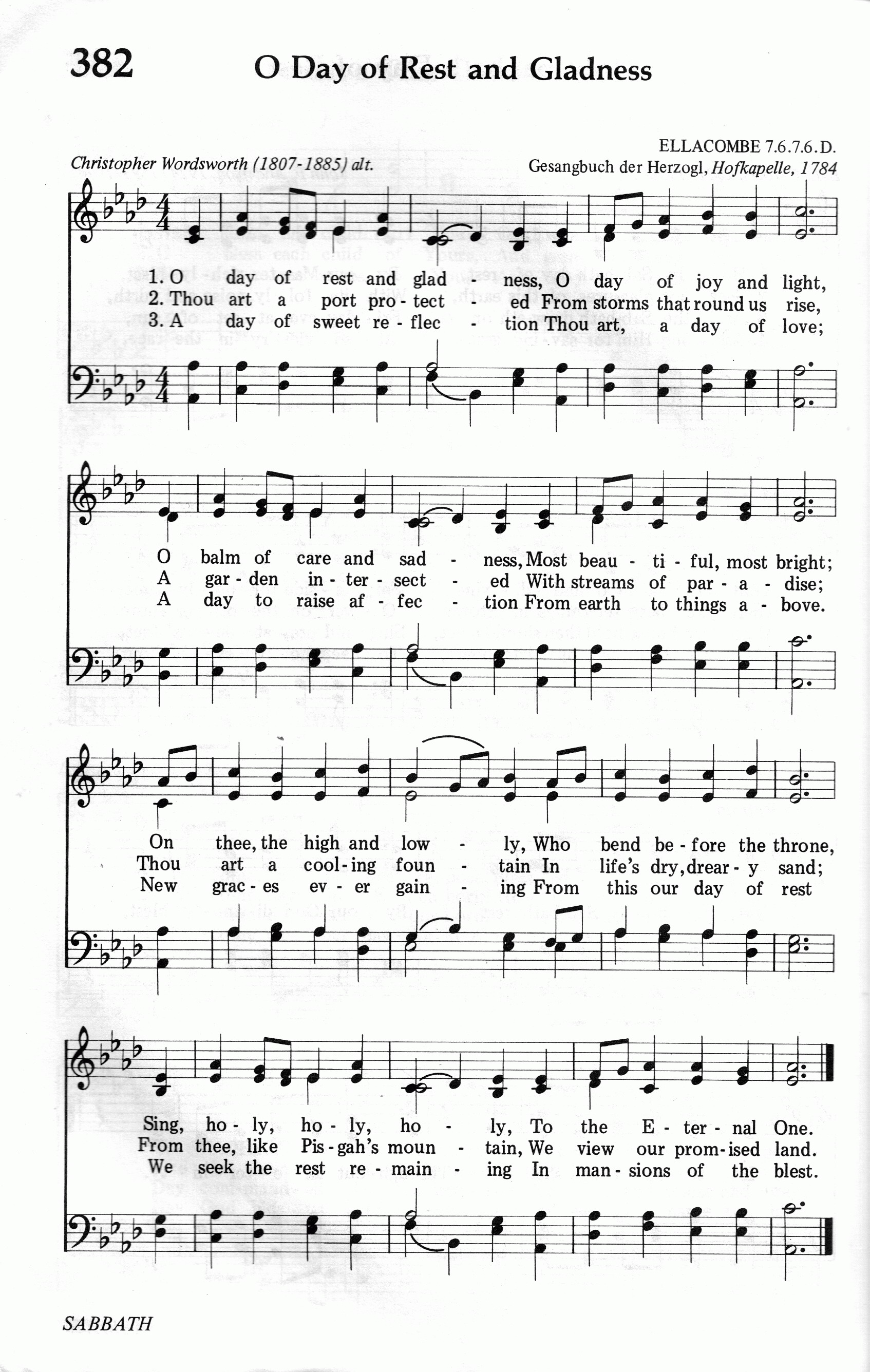382.O Day of Rest and Gladness-695HYMN