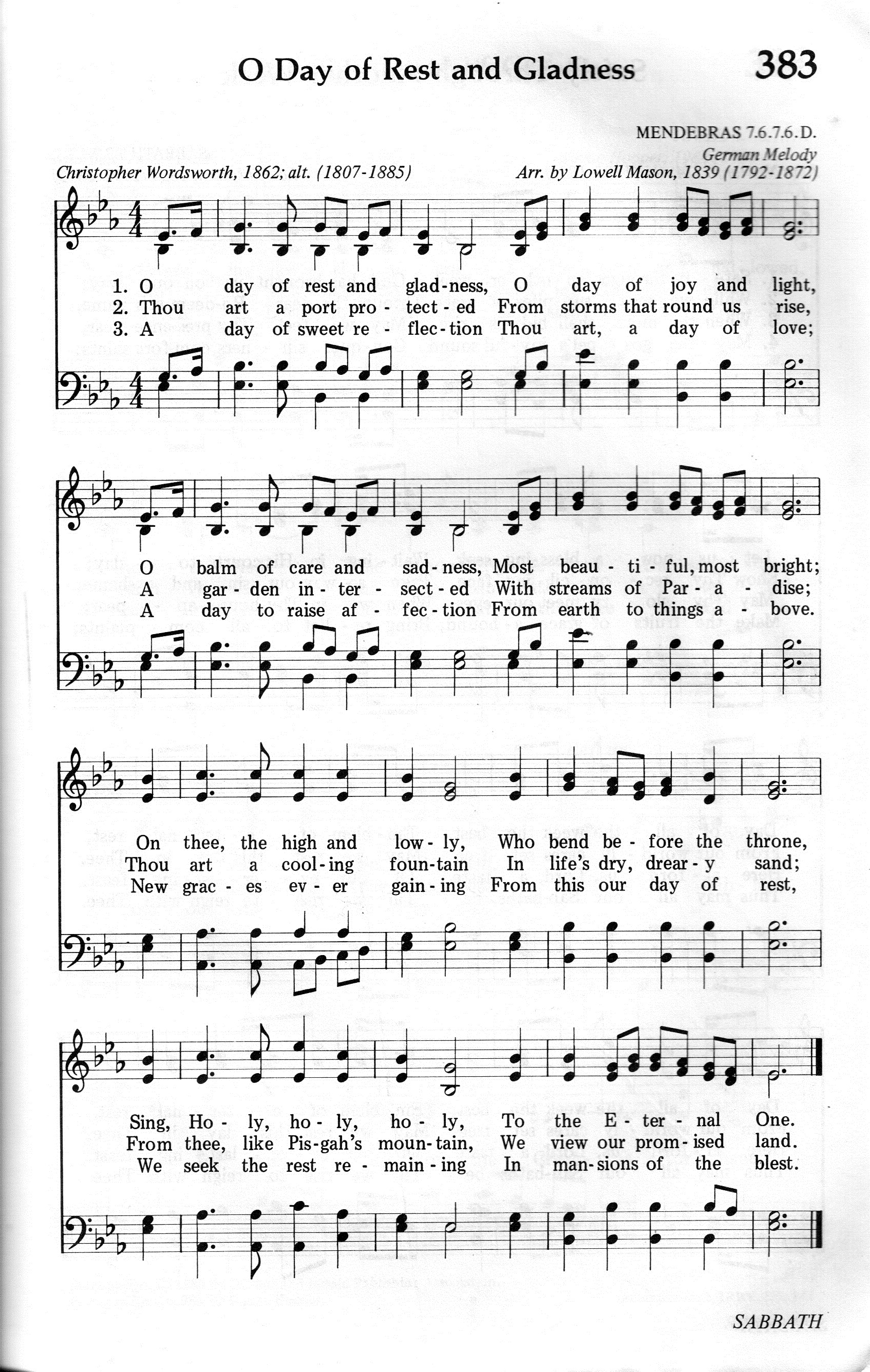 383.O Day of Rest and Gladness-695HYMN