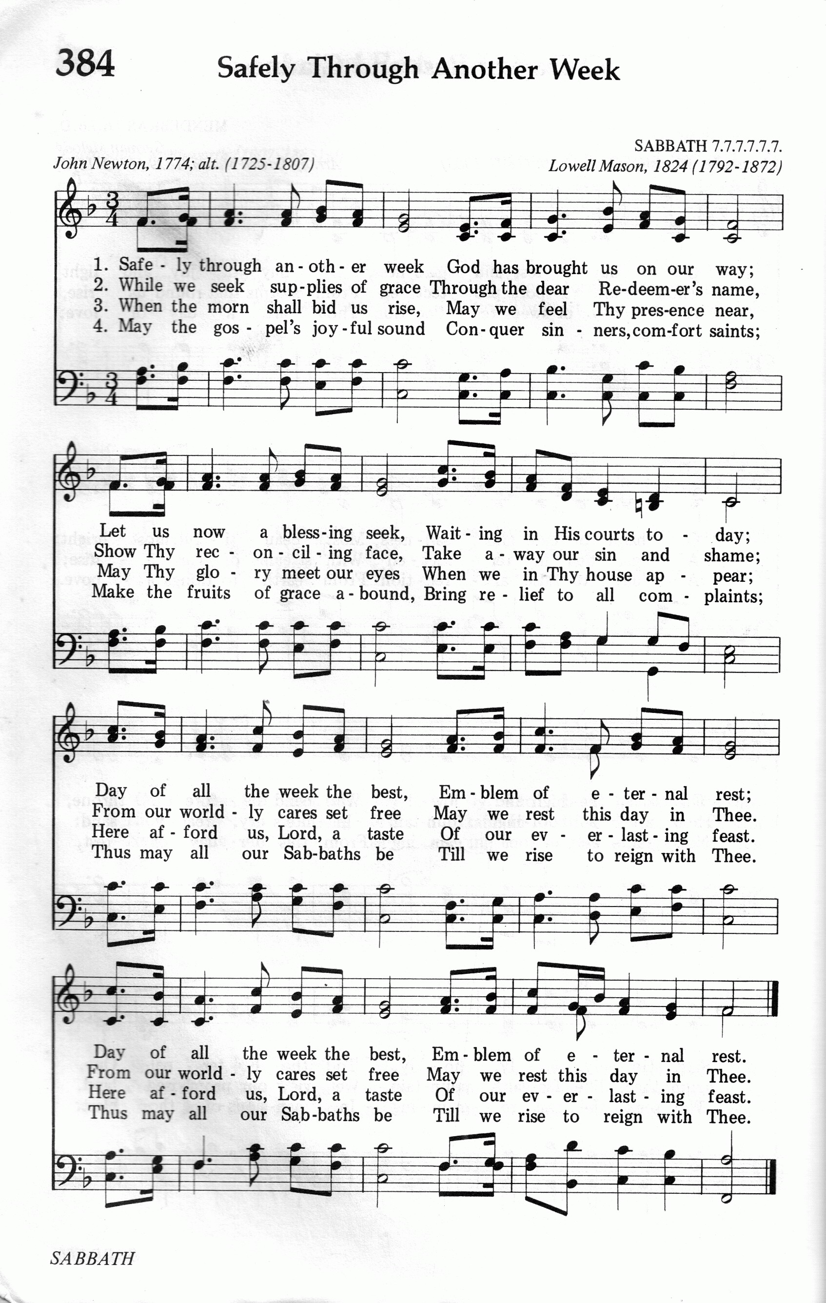 384.Safely Through Another Week-695HYMN