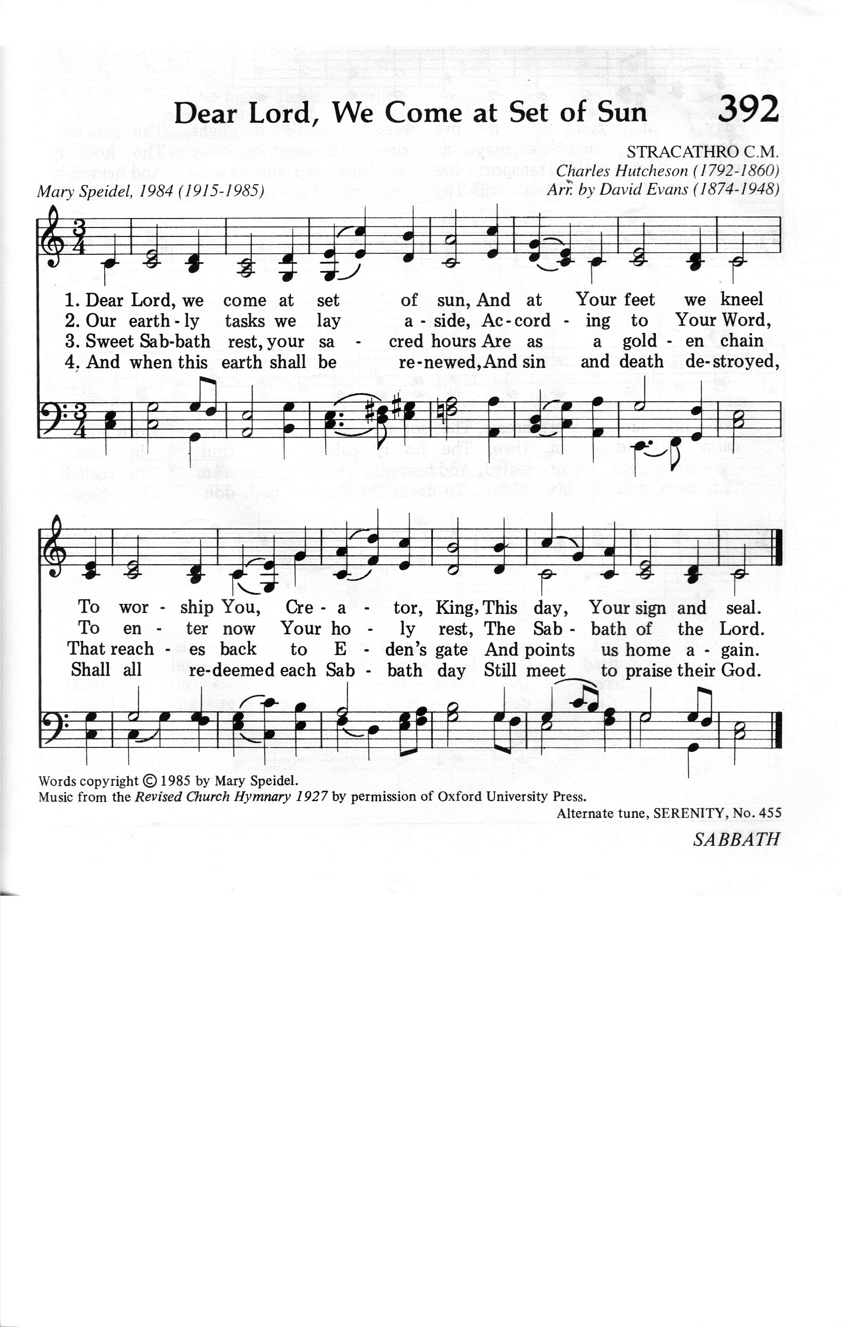 392.Dear Lord, We Come at Set of Sun-695HYMN