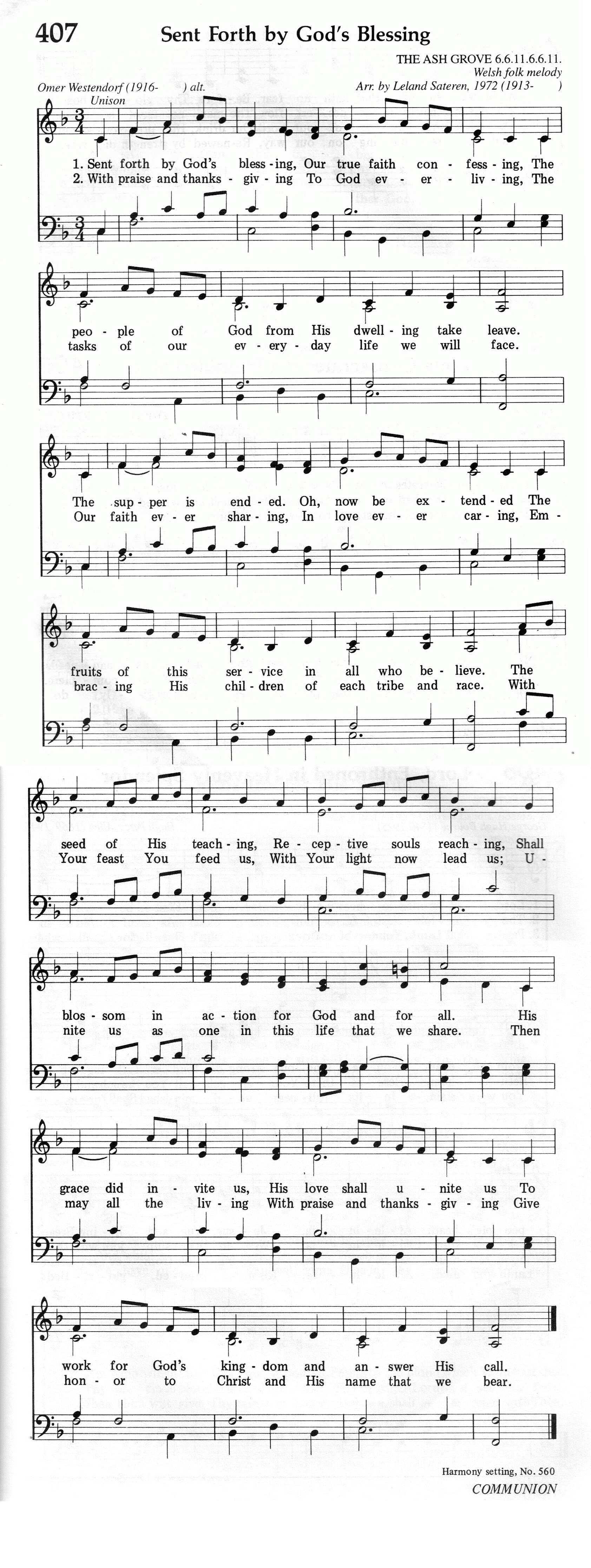 407.Sent Forth by God's Blessing-695HYMN