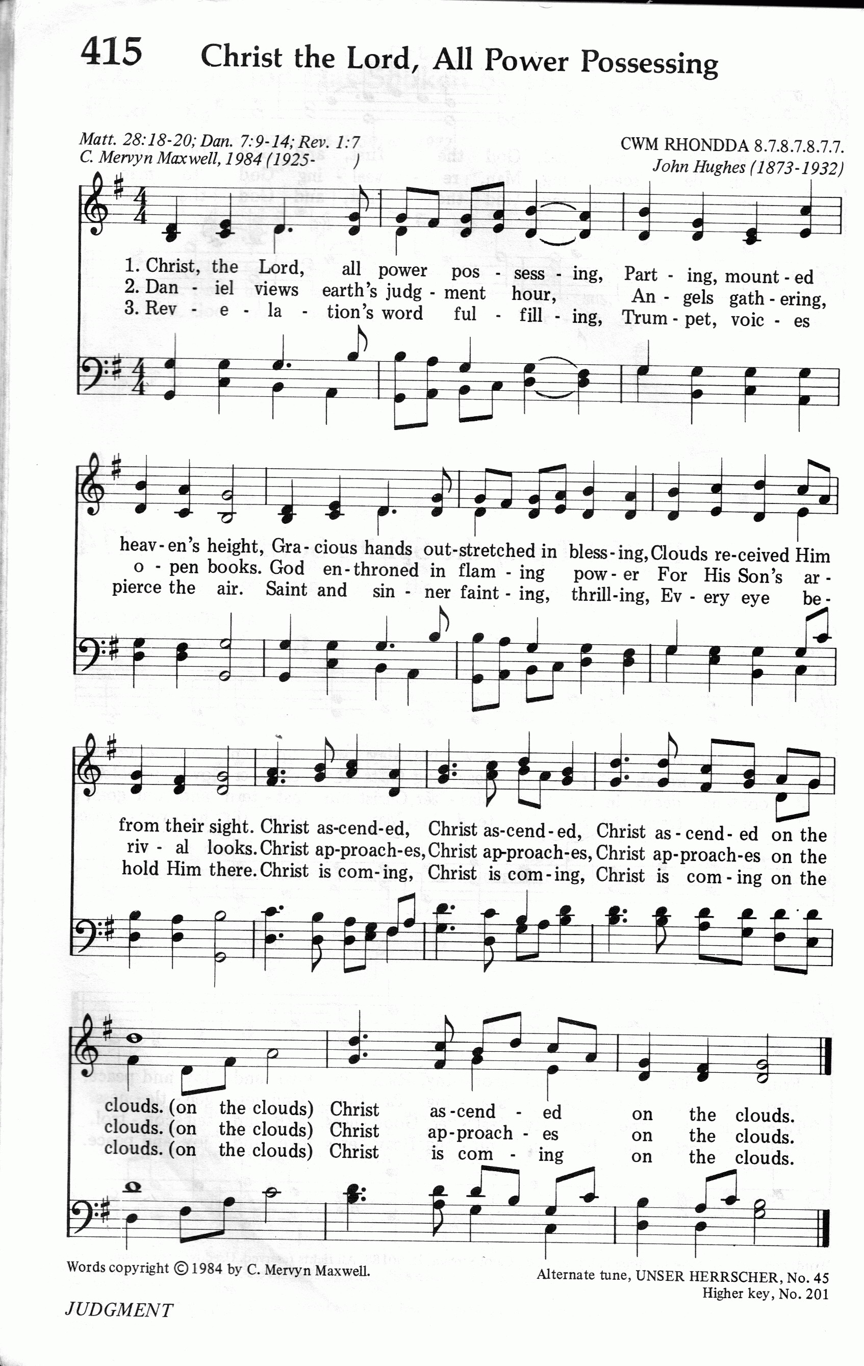 415.Christ the Lord, All Power Possessing-695HYMN