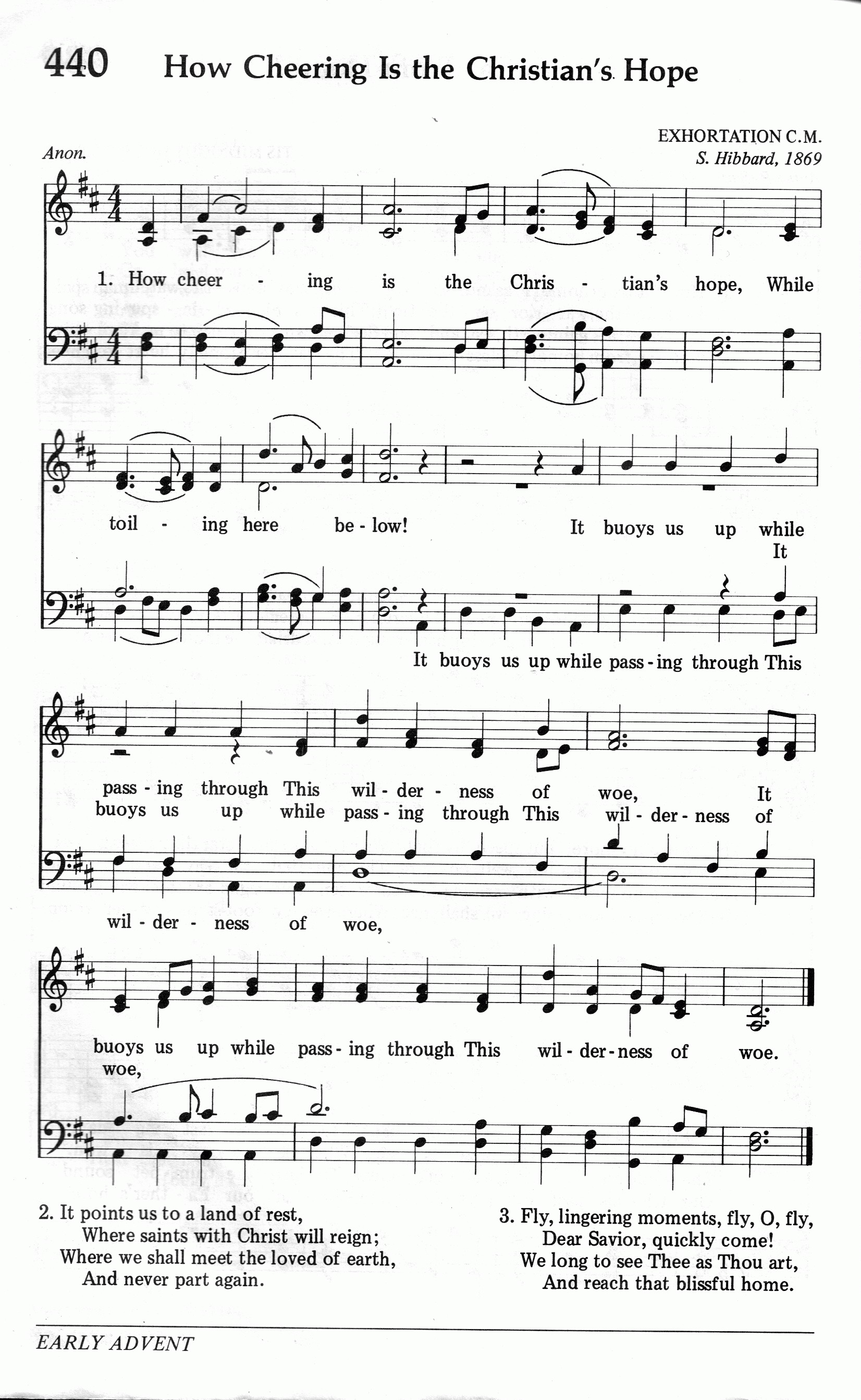 440.How Cheering Is the Christian's Hope-695HYMN