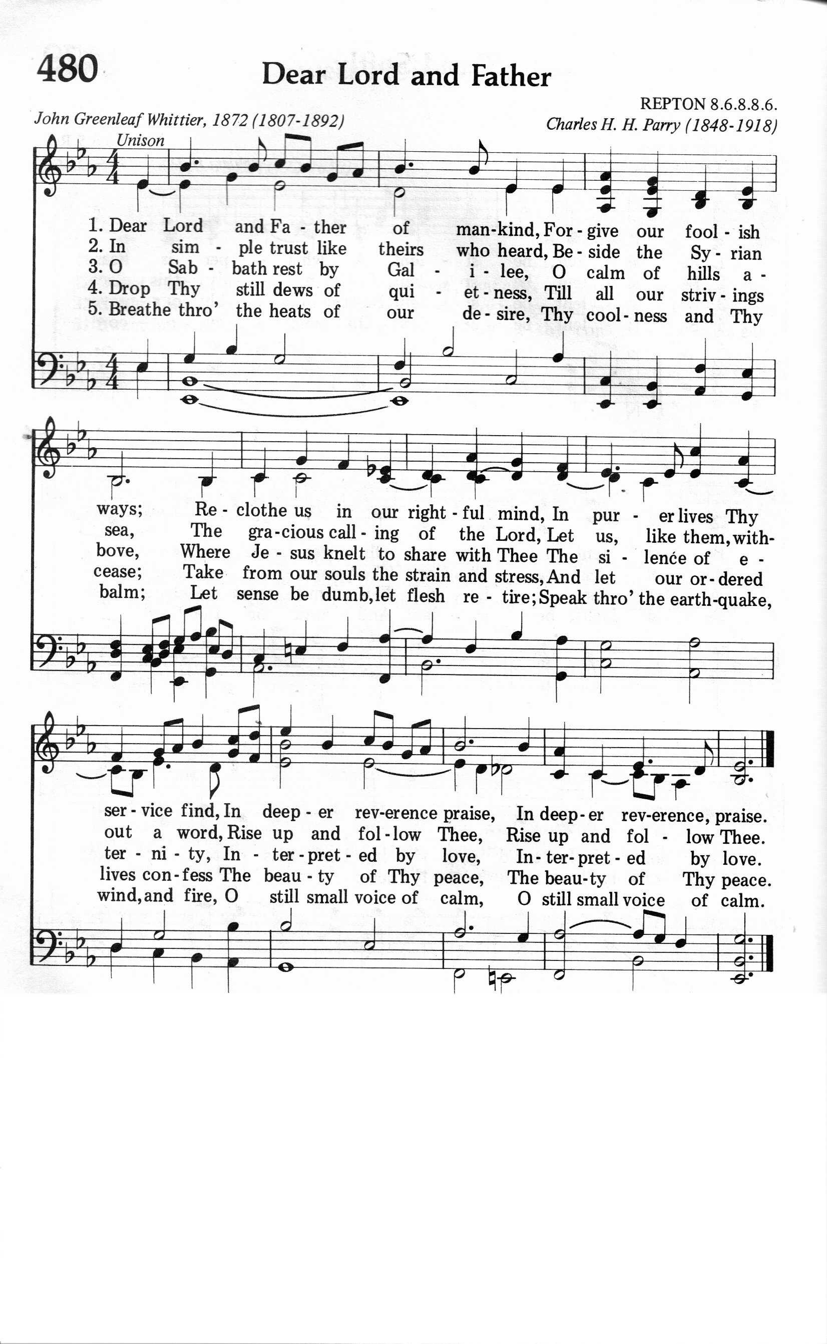 481.Dear Lord and Father-695HYMN