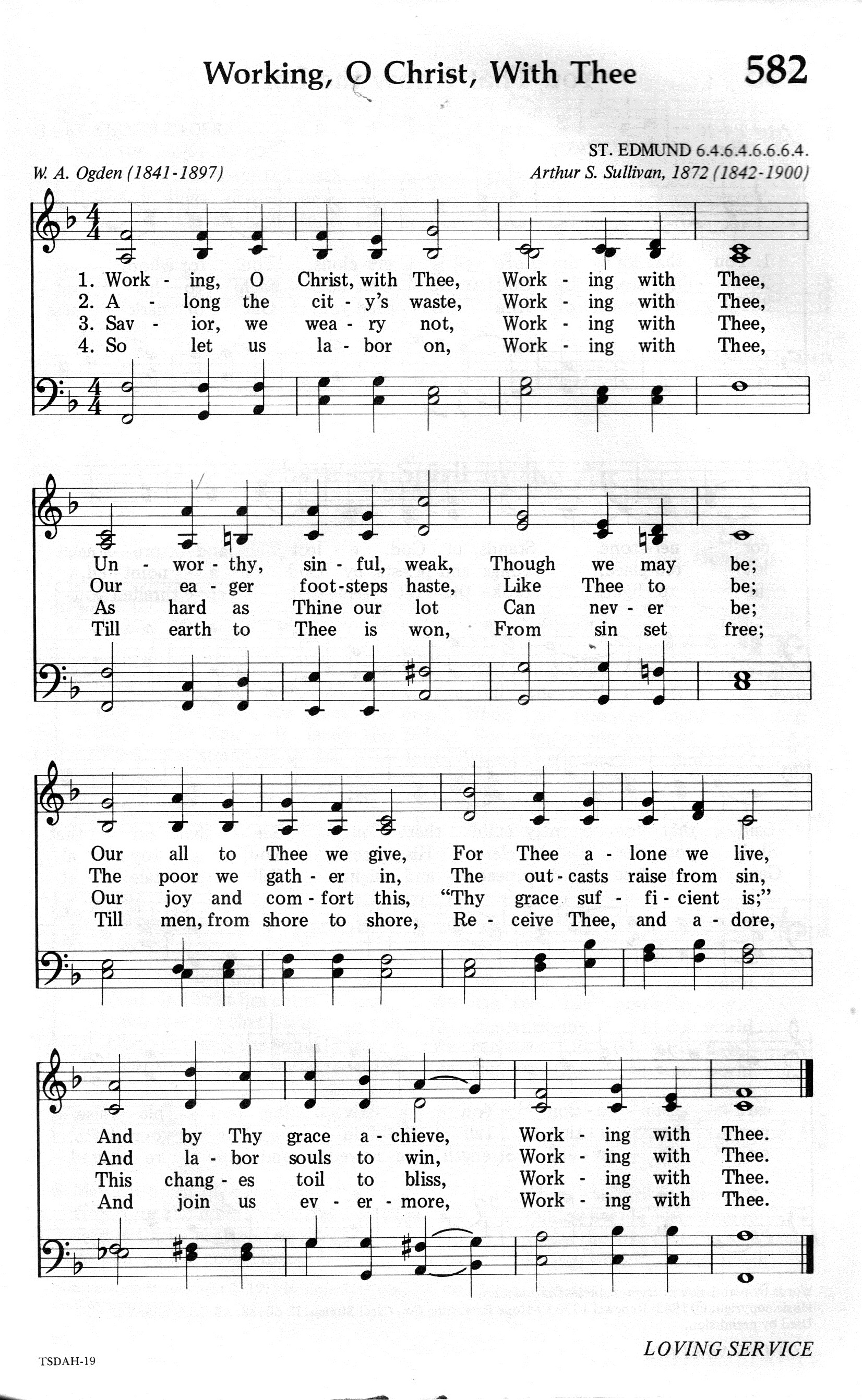 582.Working, O Christ, With Thee-695HYMN
