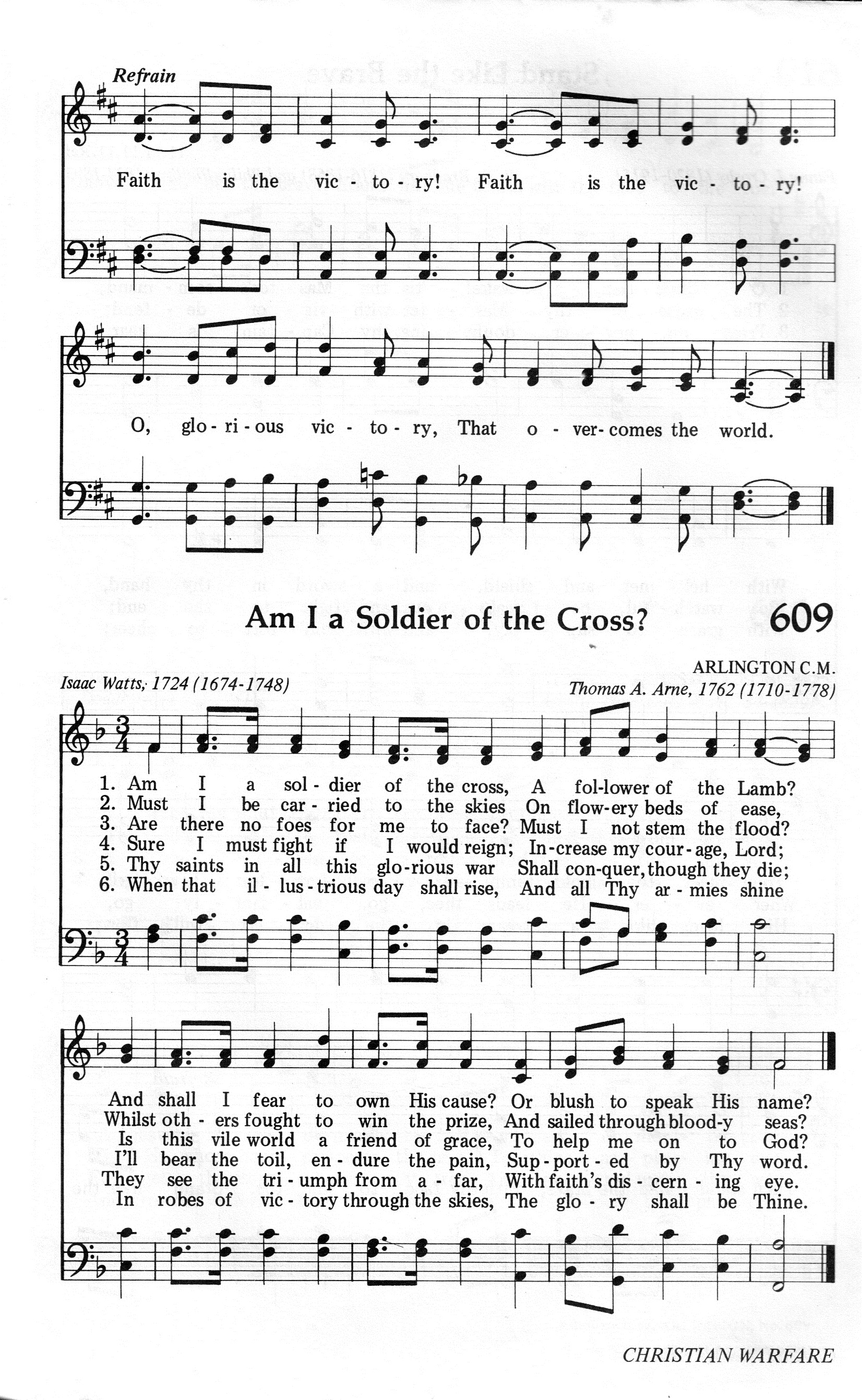 609.Am I a Soldier of the Cross-695HYMN