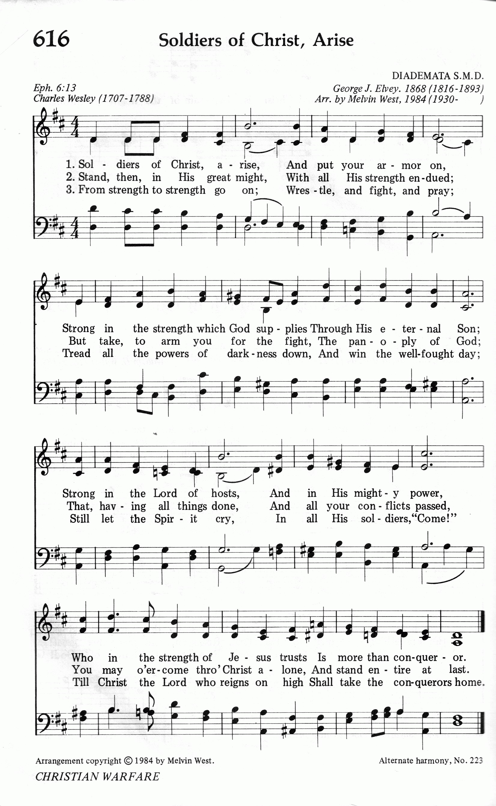 616.Soldiers of Christ, Arise-695HYMN