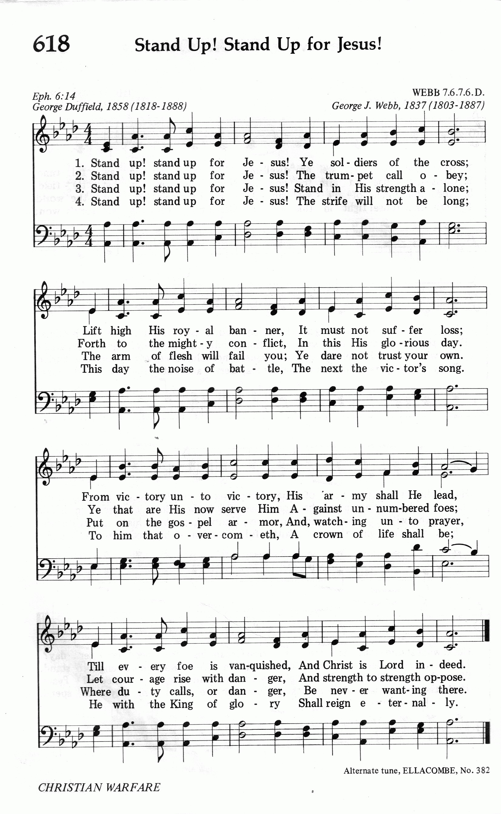 618.Stand Up! Stand Up for Jesus!-695HYMN