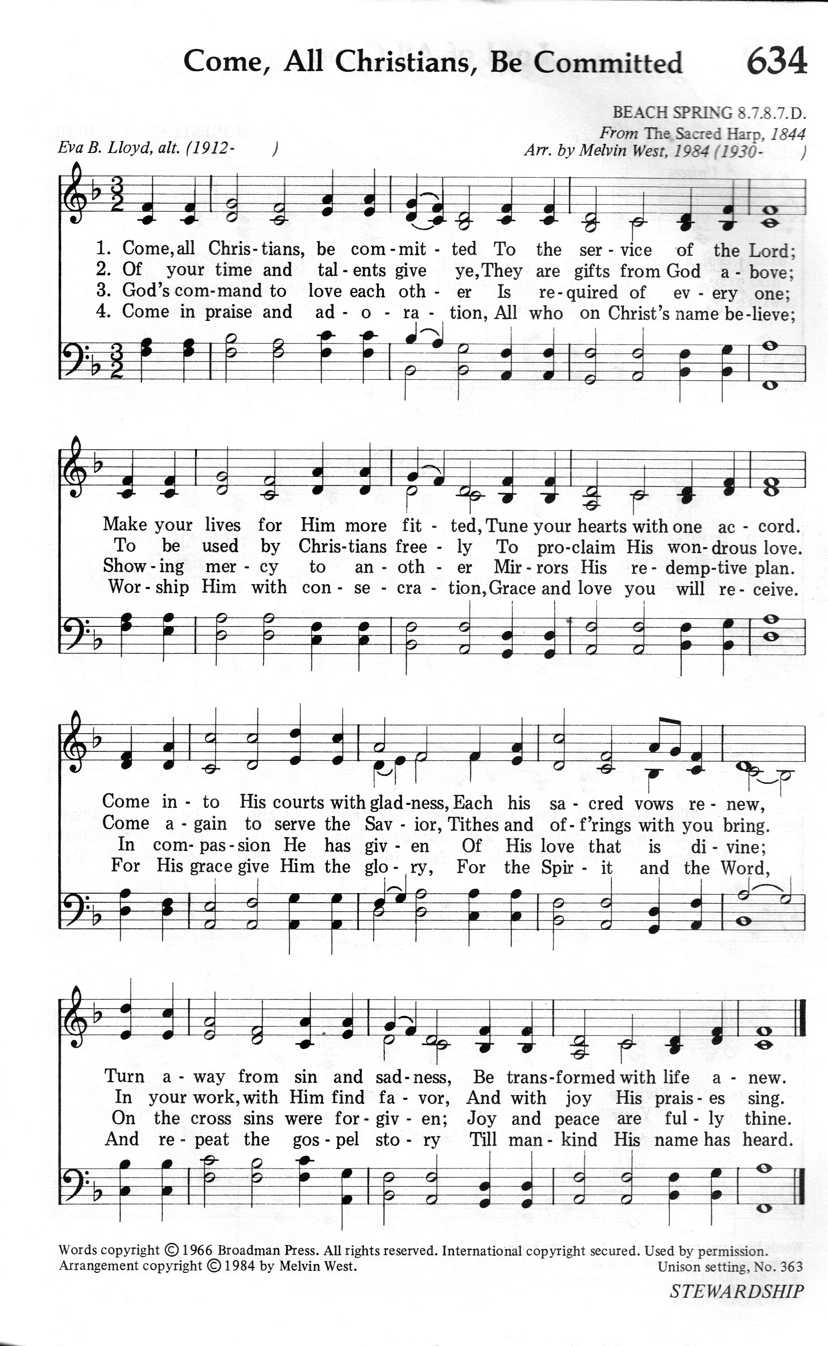 634.Come, All Christians, Be Committed-695HYMN