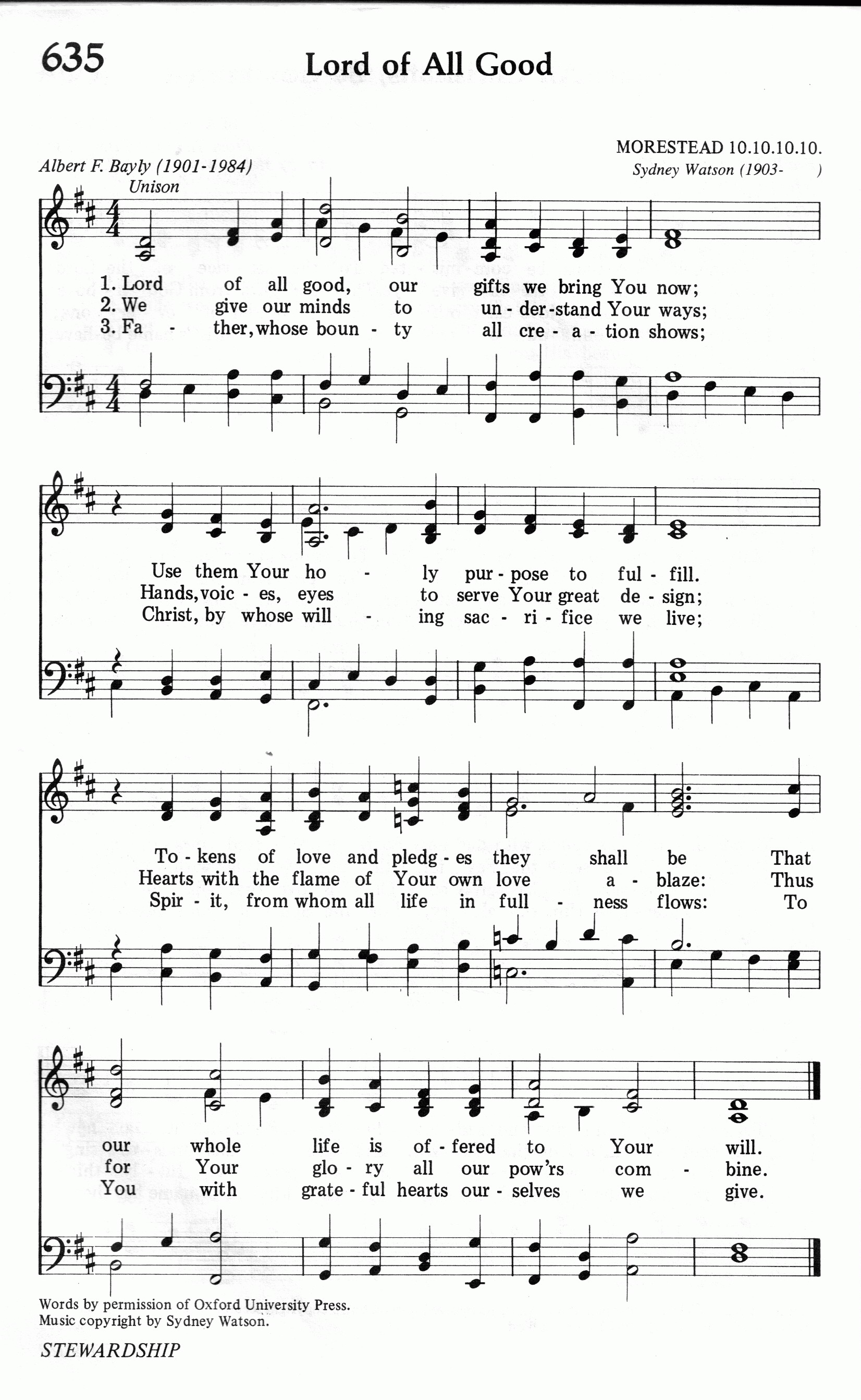 635.Lord of All Good-695HYMN