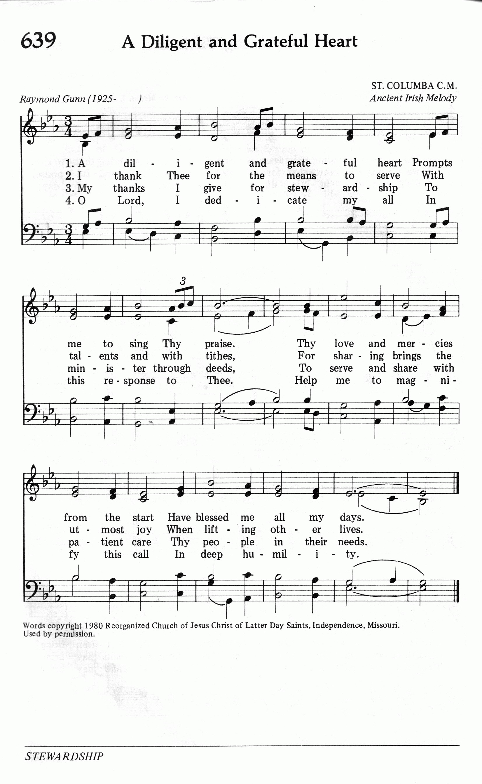 639.A Diligent and Grateful Heart-695HYMN