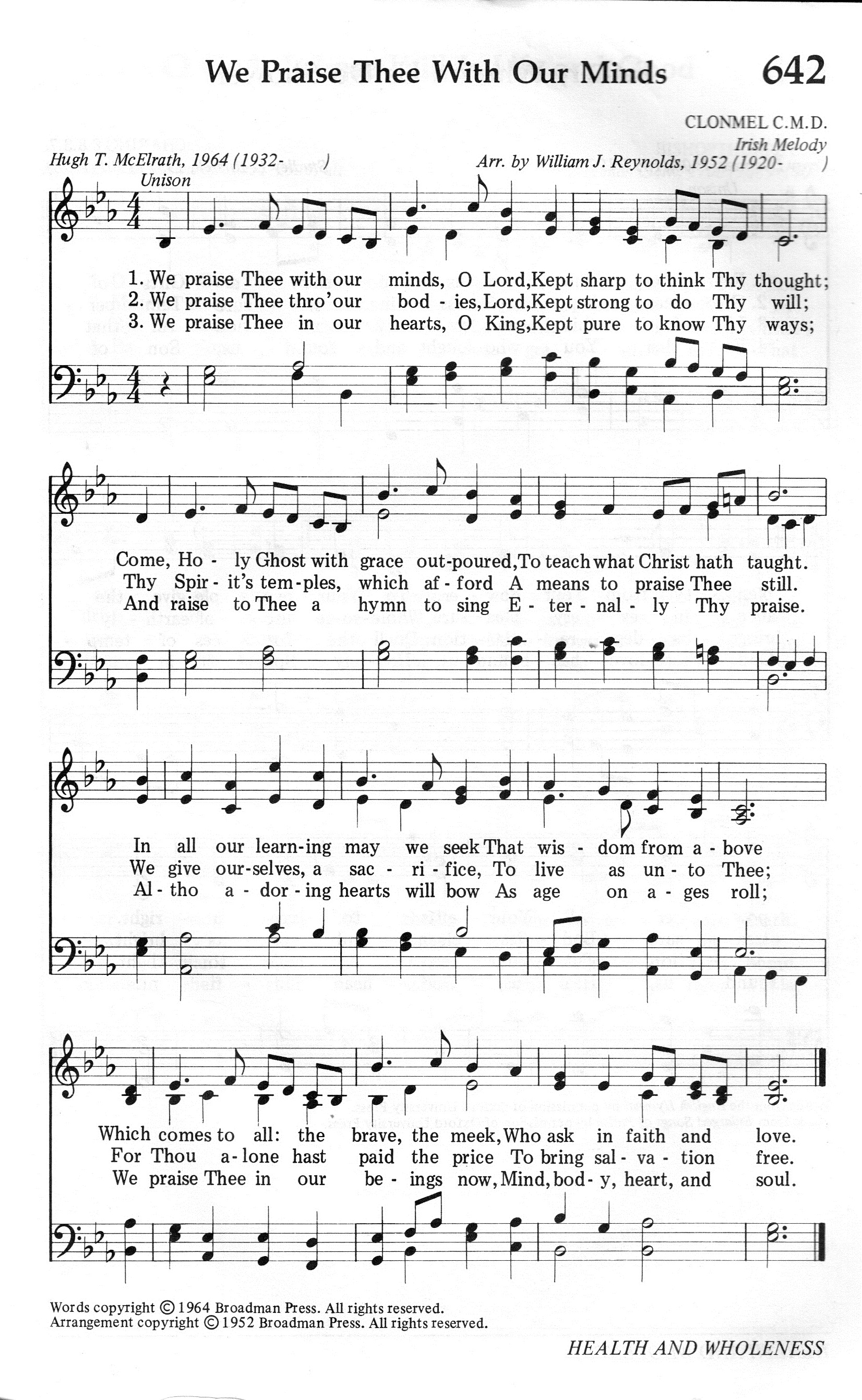 642.We Praise Thee With Our Minds-695HYMN