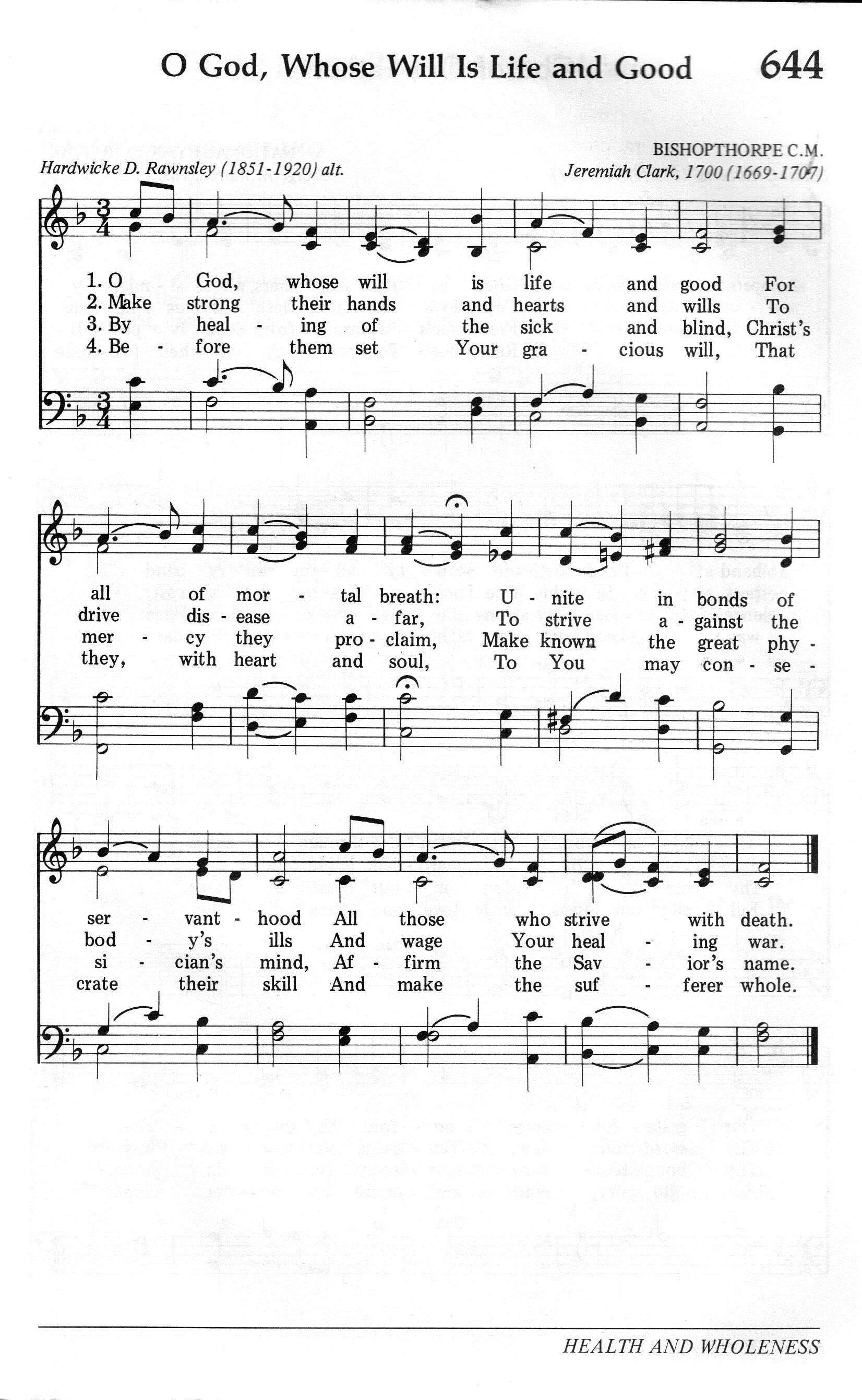 644.O God, Whose Will Is Life and Good-695HYMN