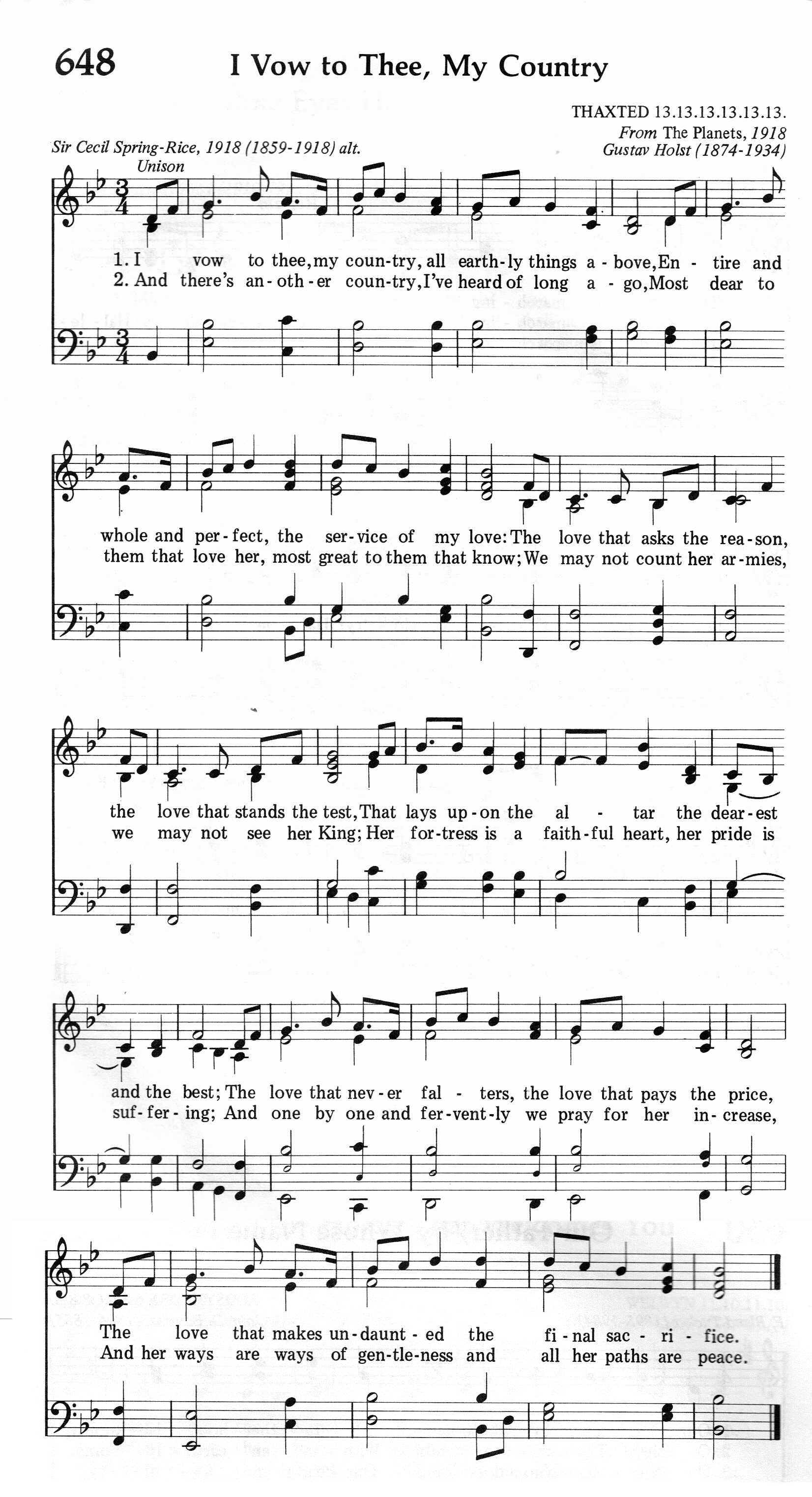 648.I Vow to Thee, My Country-695HYMN