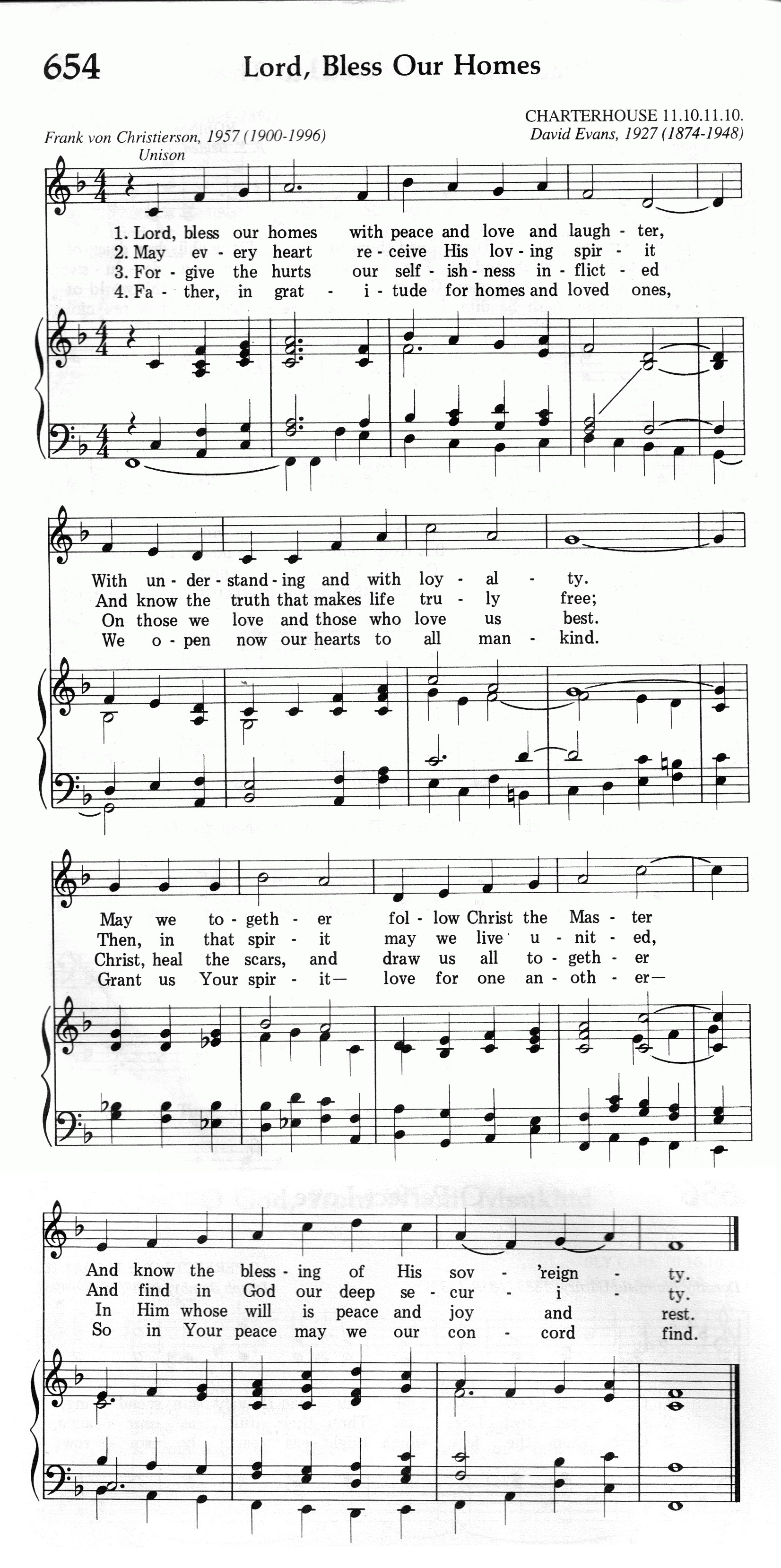 654.Lord, Bless Our Homes-695HYMN
