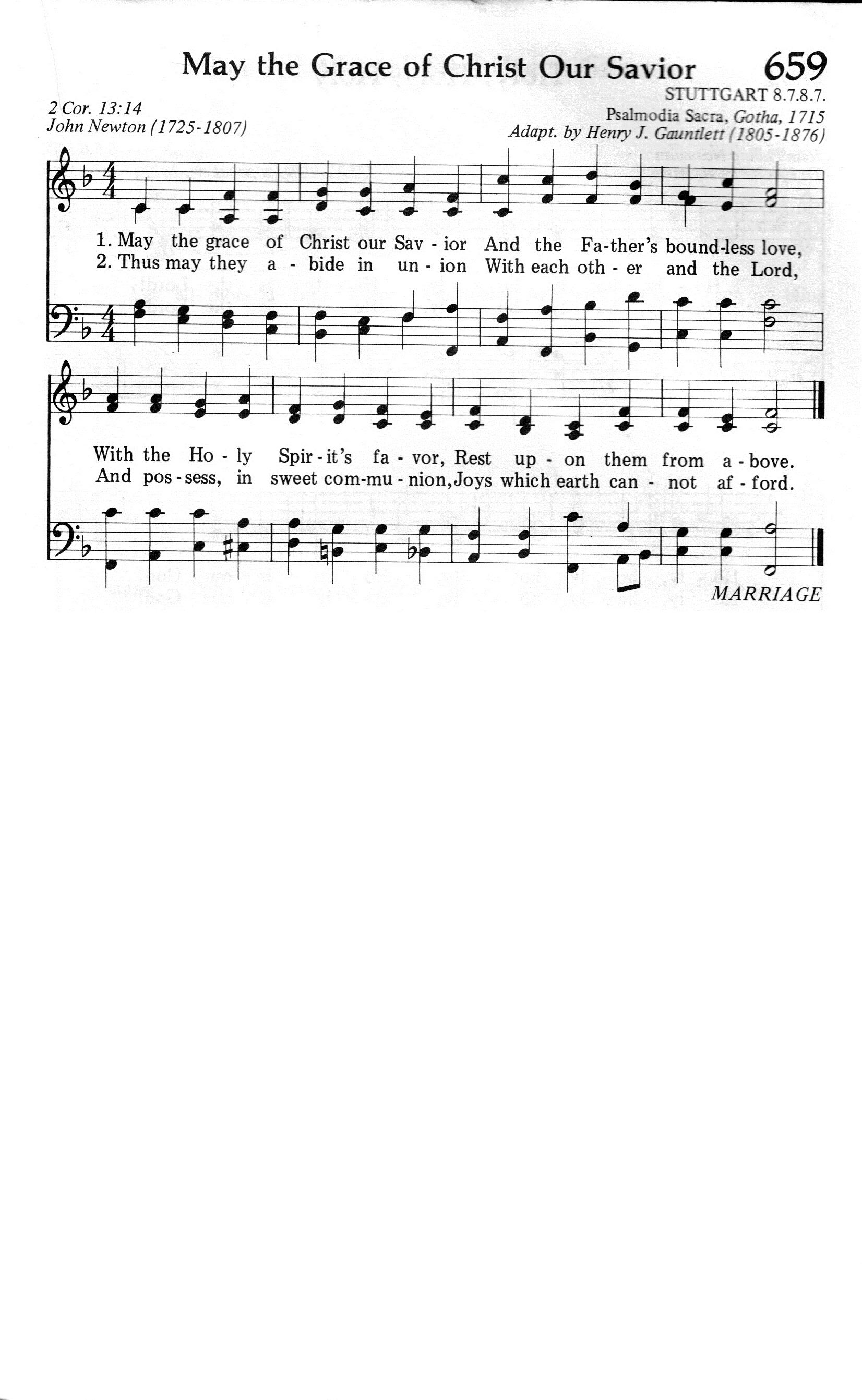 659.May the Grace of Christ Our Savior-695HYMN