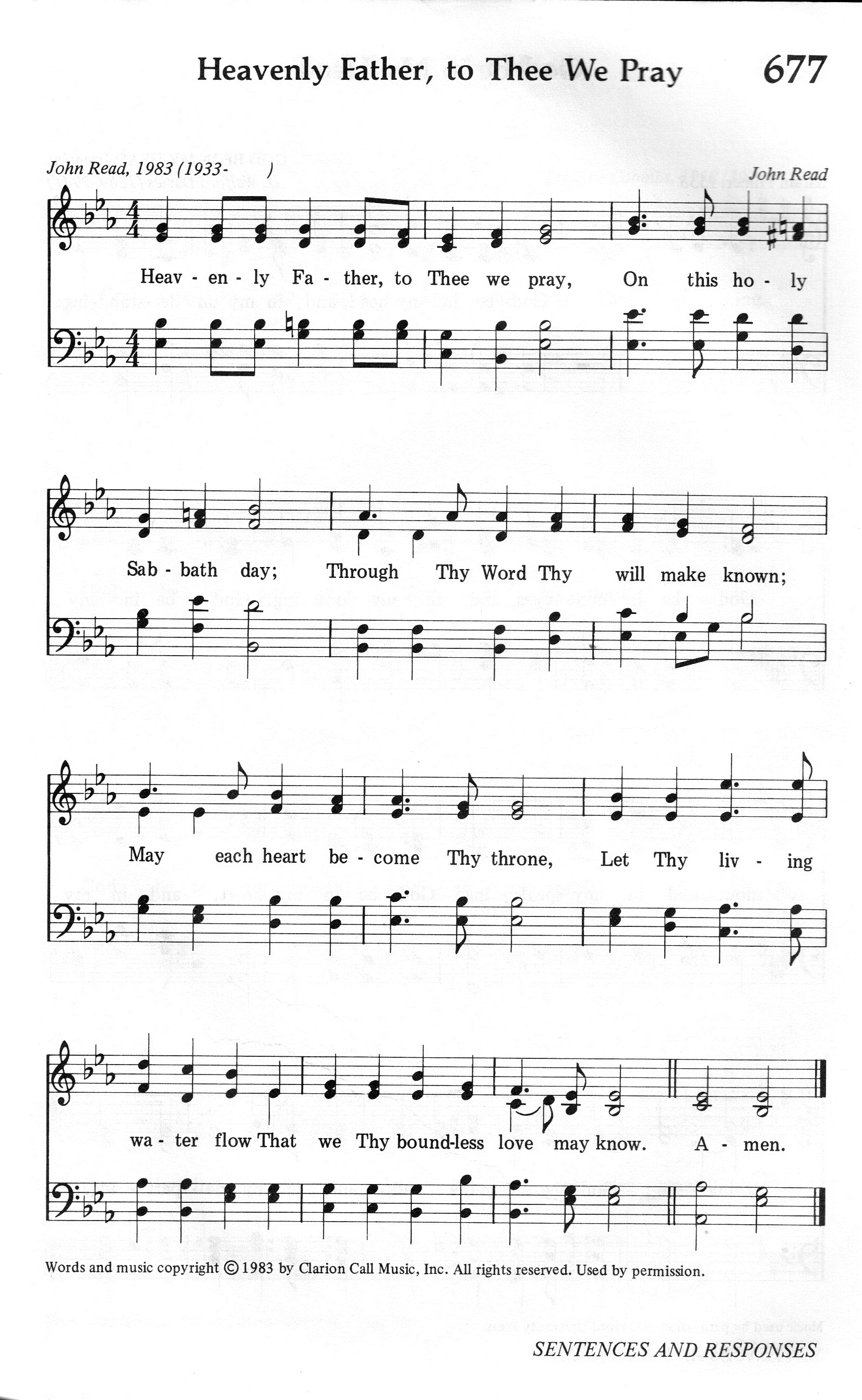 677.Heavenly Father, to Thee We Pray-695HYMN