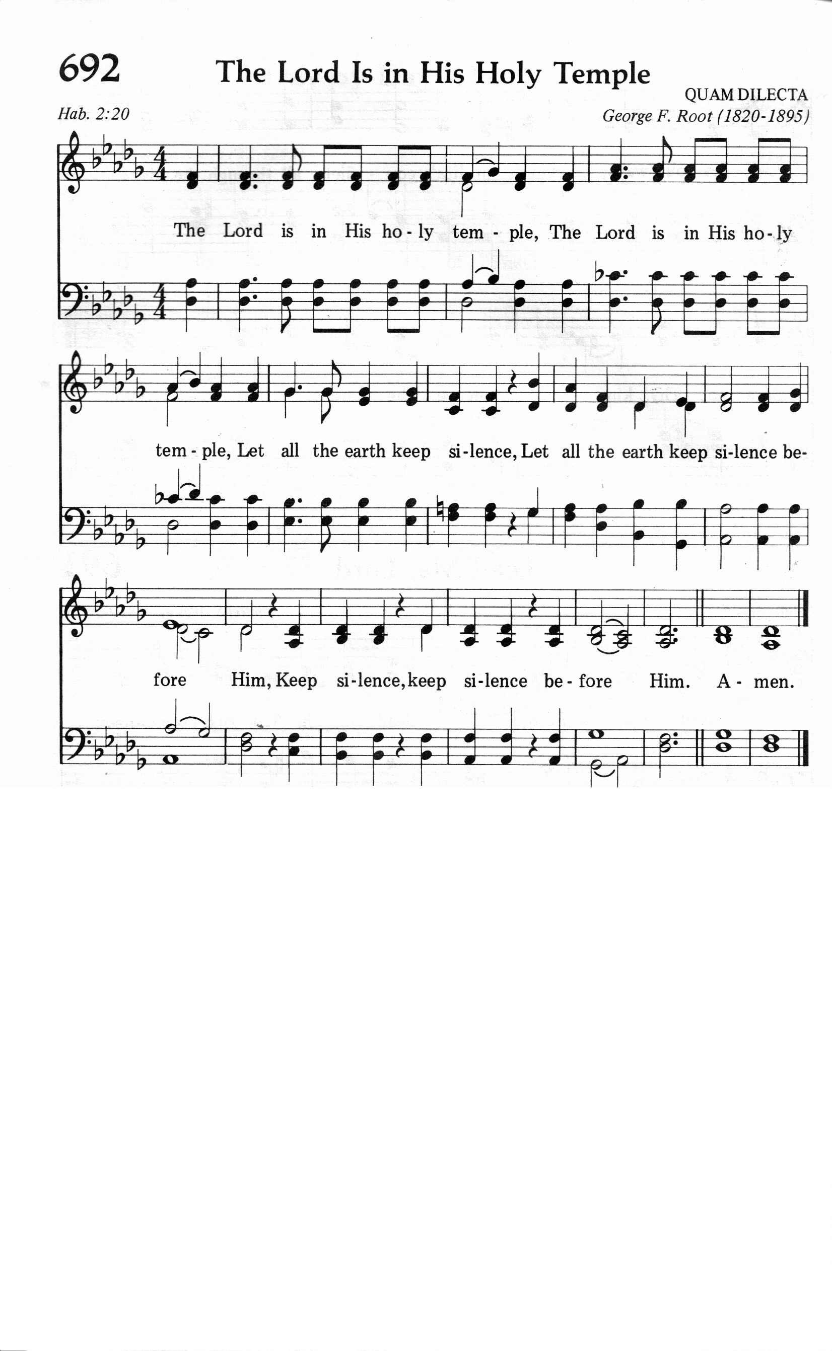 692.The Lord Is in His Holy Temple-695HYMN